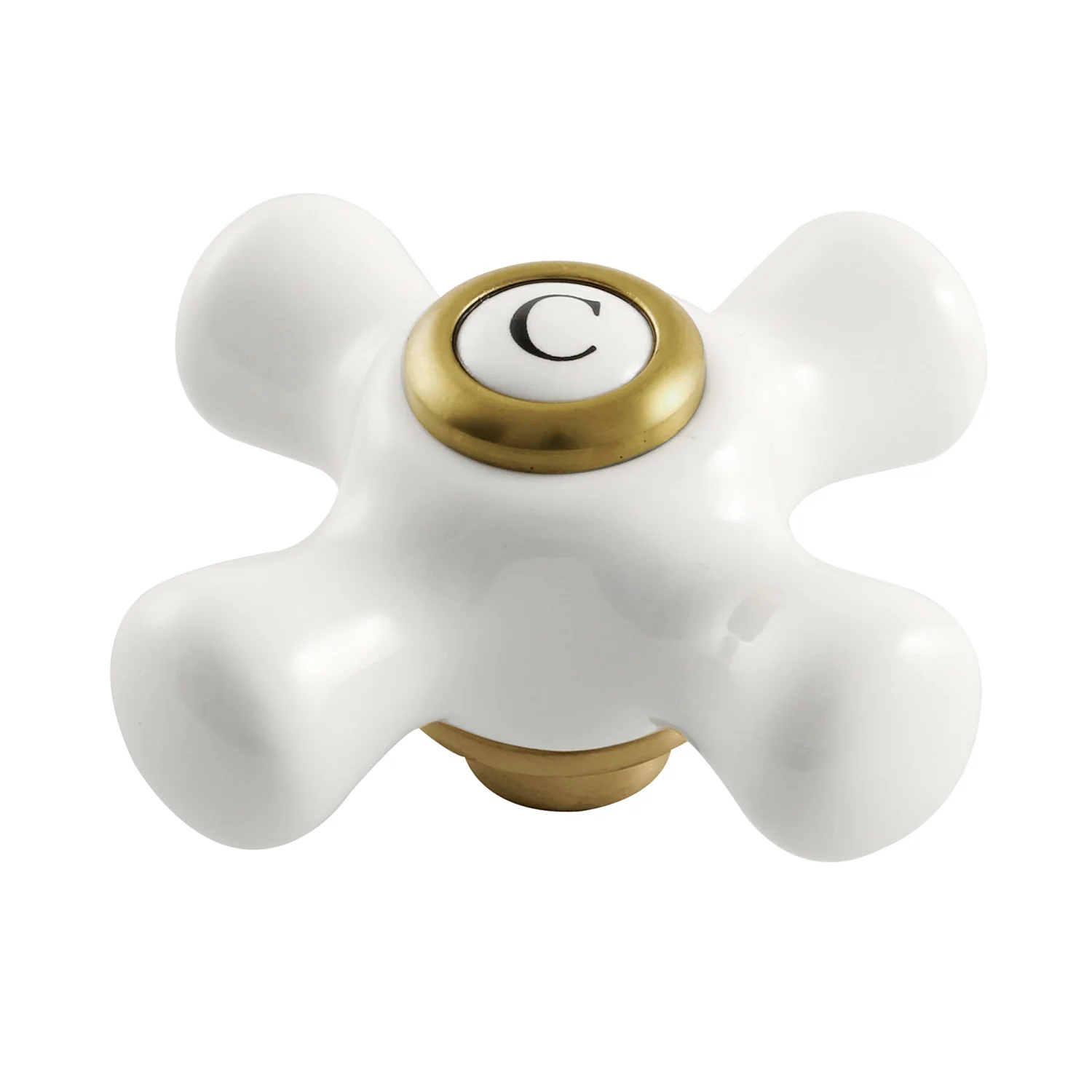 Kingston Kingston KSH266PXSBC Porcelain Cross Handle (Cold Side), Brushed Brass