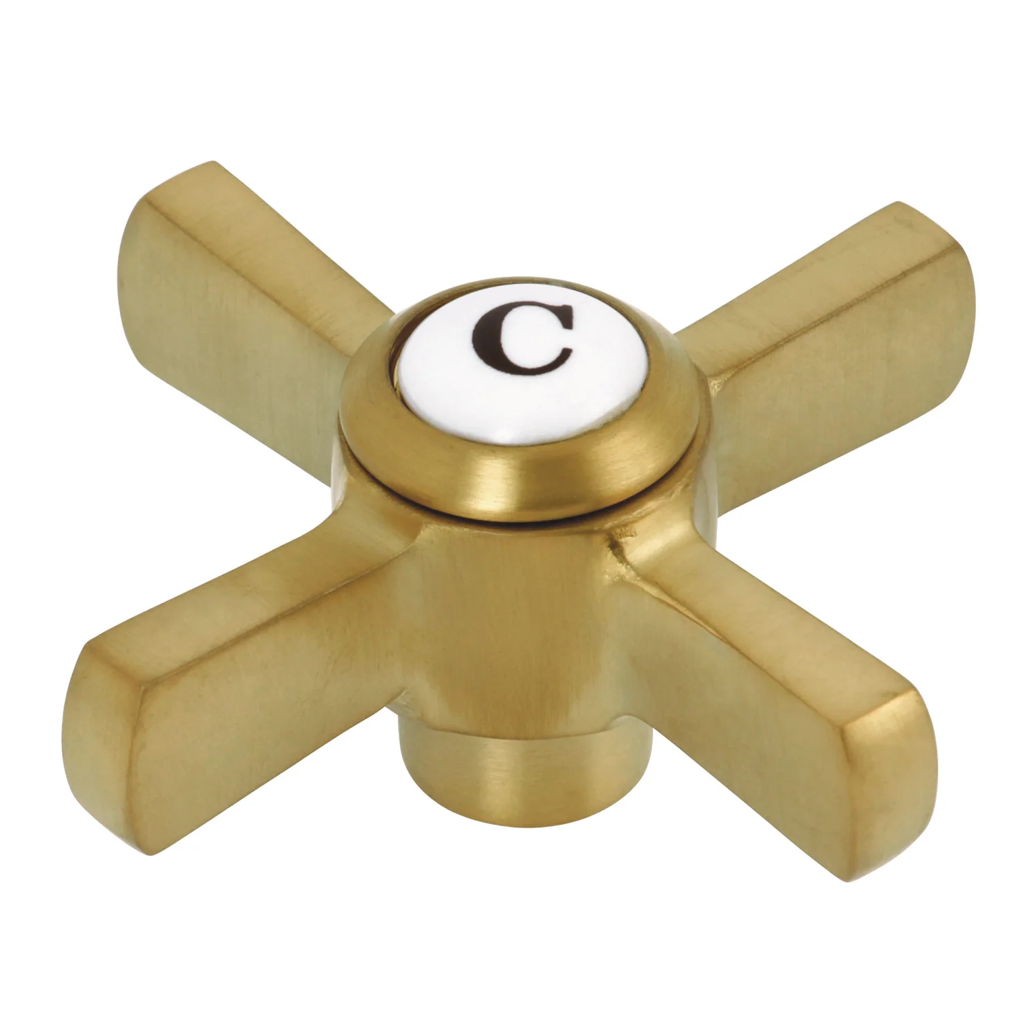 Kingston Millennium KSH2957ZXC Brass Cross Handle (Cold Side), Brushed Brass