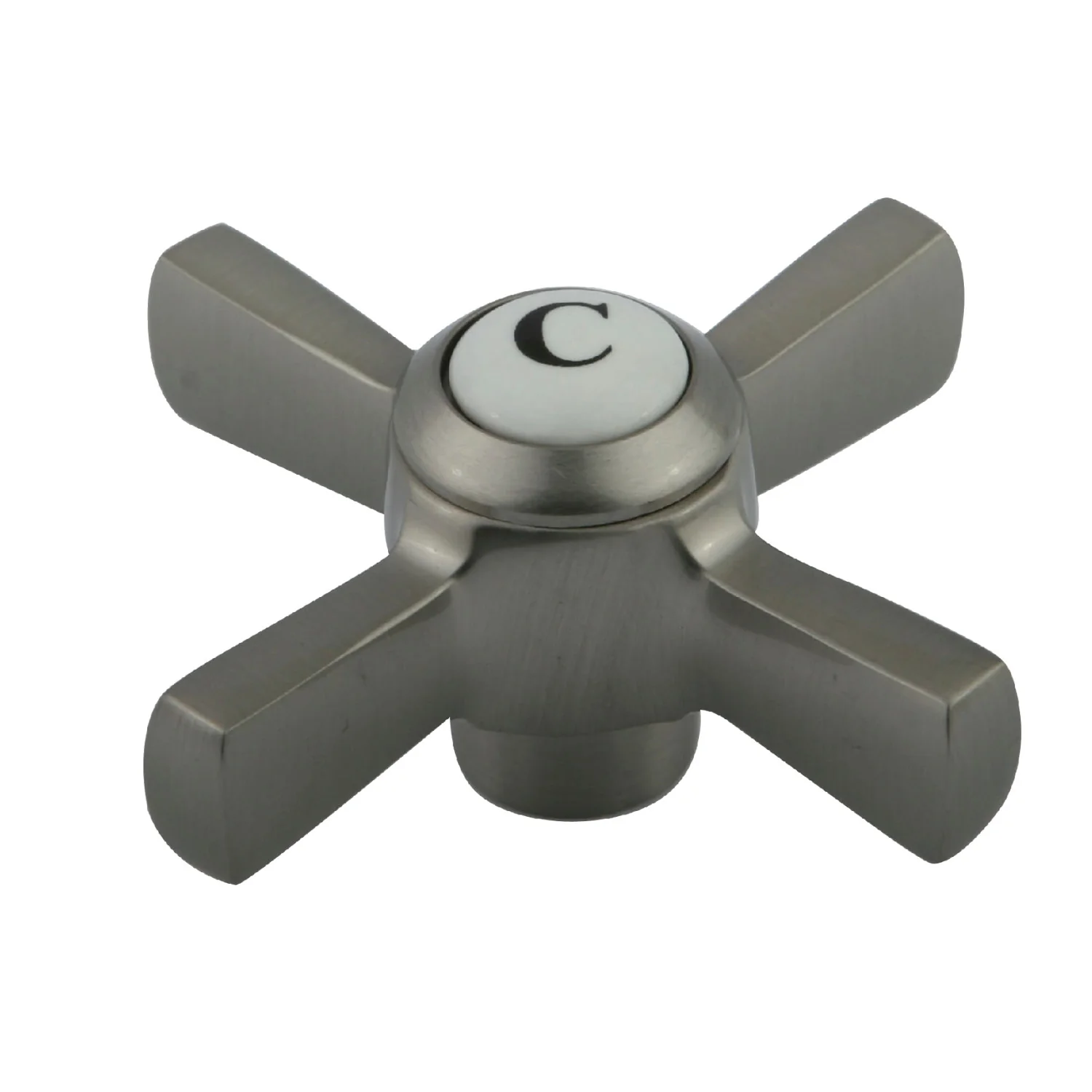 Kingston KSH2958ZXC Brass Cross Handle (Cold Side), Brushed Nickel