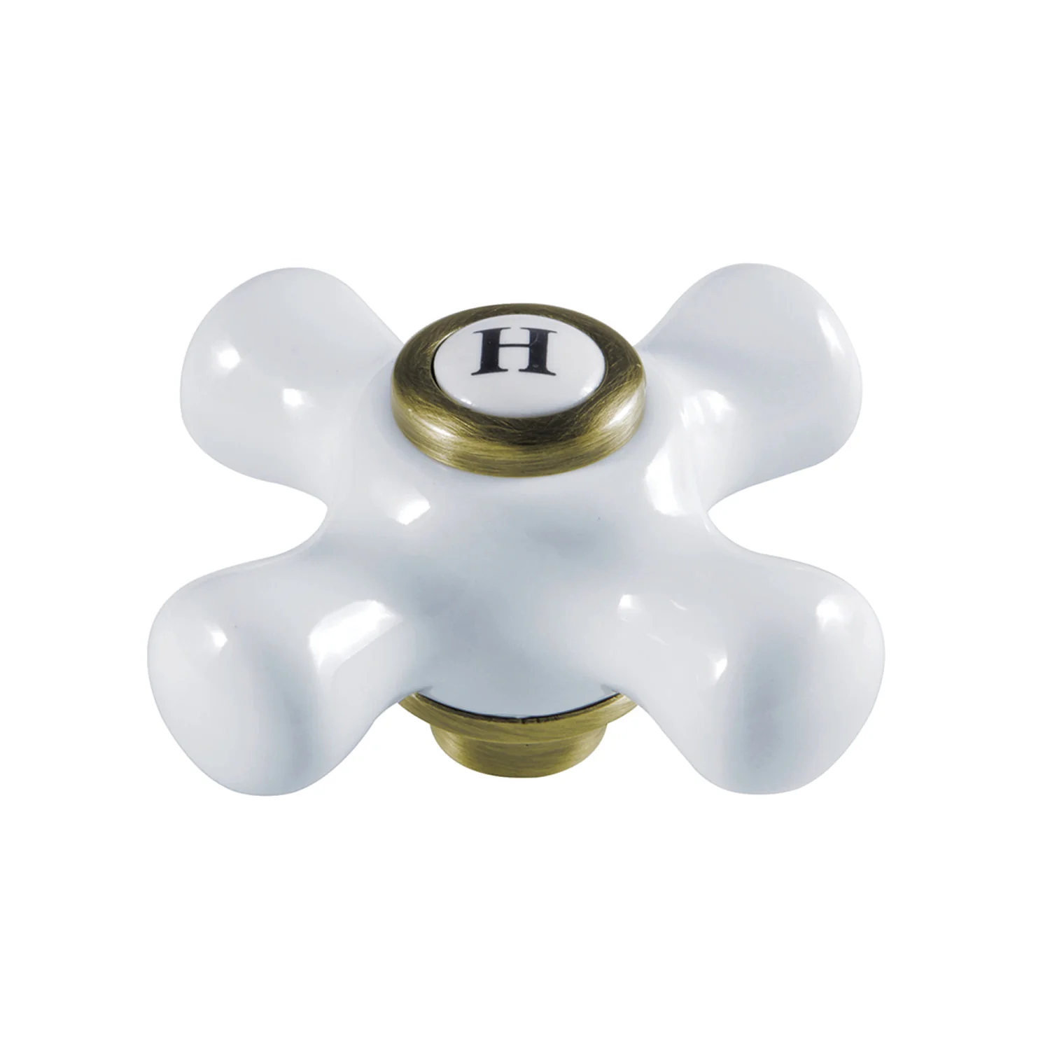 Kingston KSH3223PXH Porcelain Cross Handle (Hot Side), Antique Brass