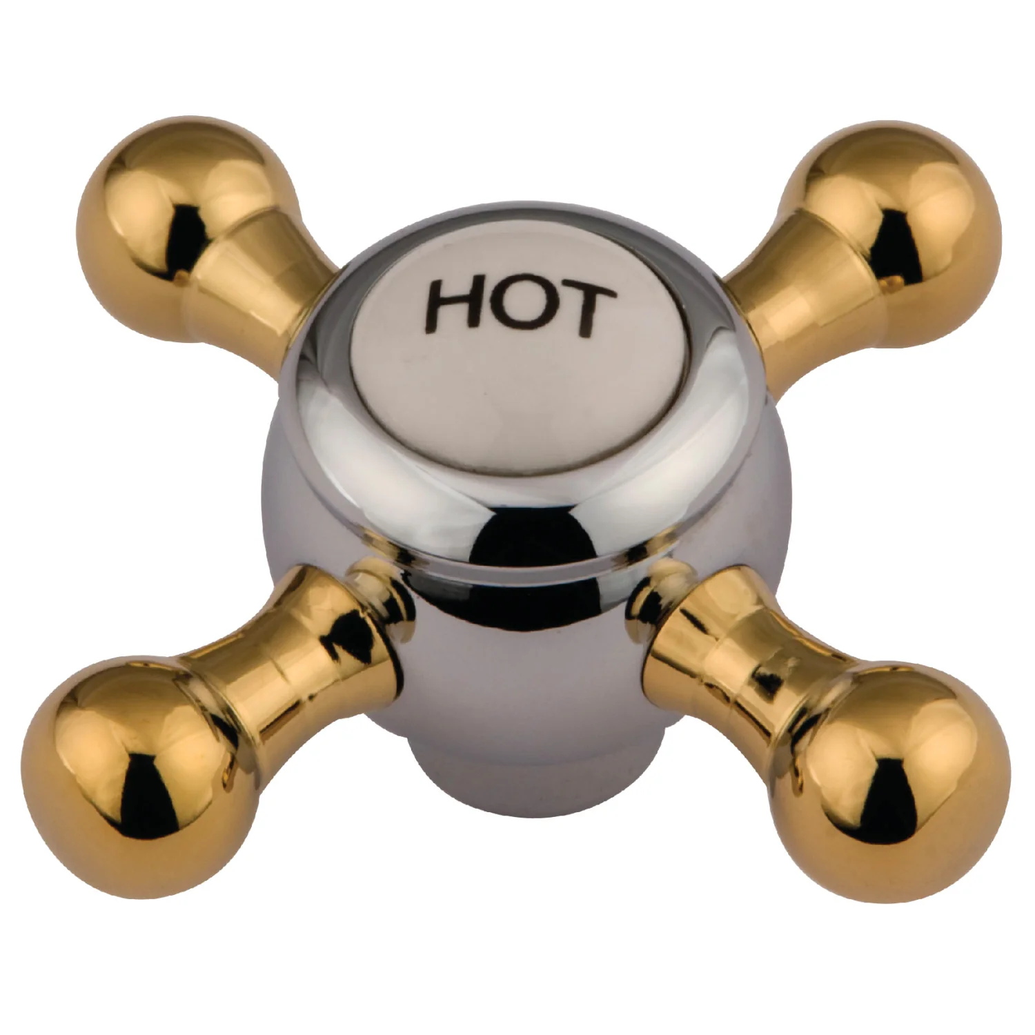 Kingston KSH4464BXH Brass Cross Handle (Hot Side), Polished Chrome/Polished Brass