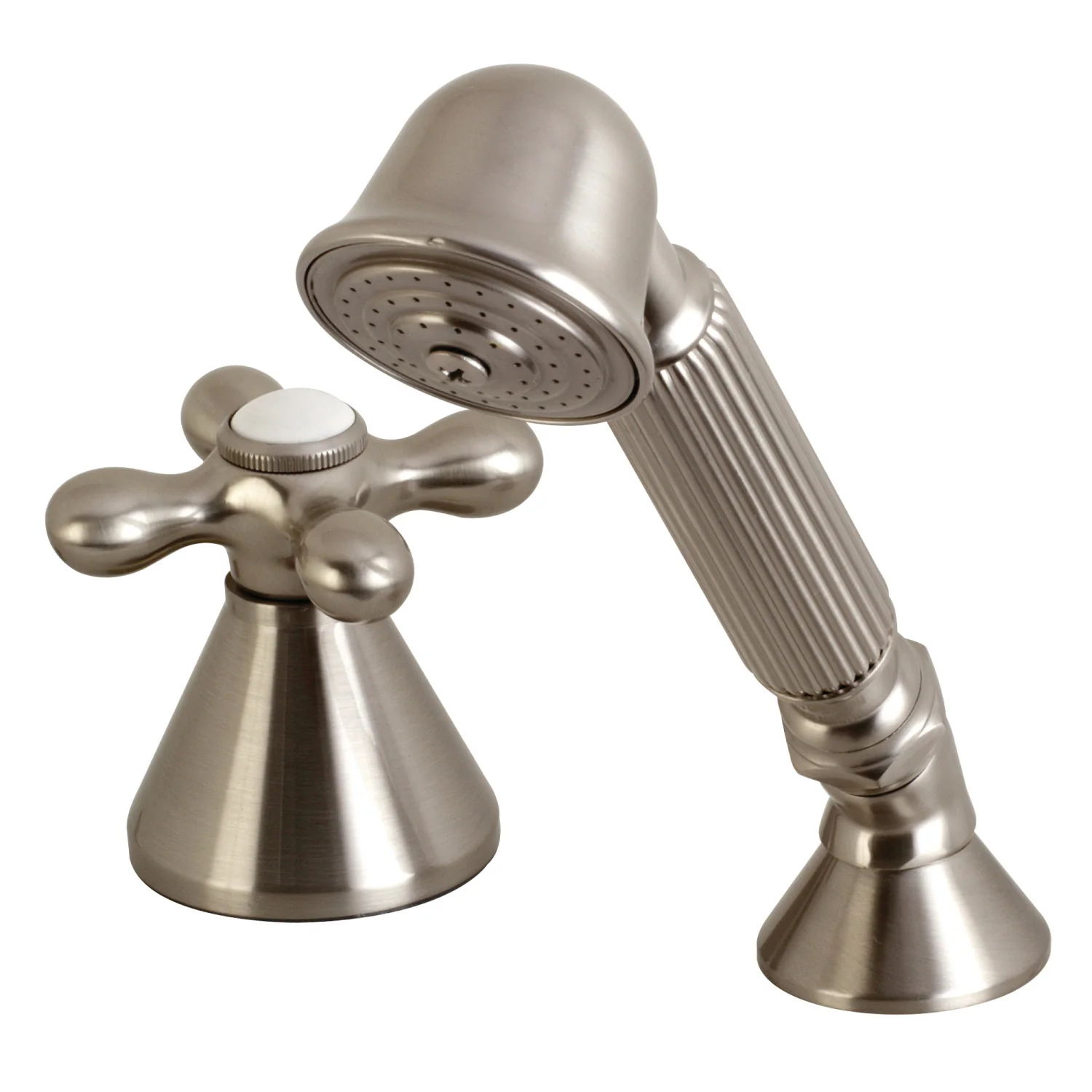 Kingston Tulare KSK2368AXTR Deck Mount Hand Shower with Diverter for Roman Tub Faucet, Brushed Nickel