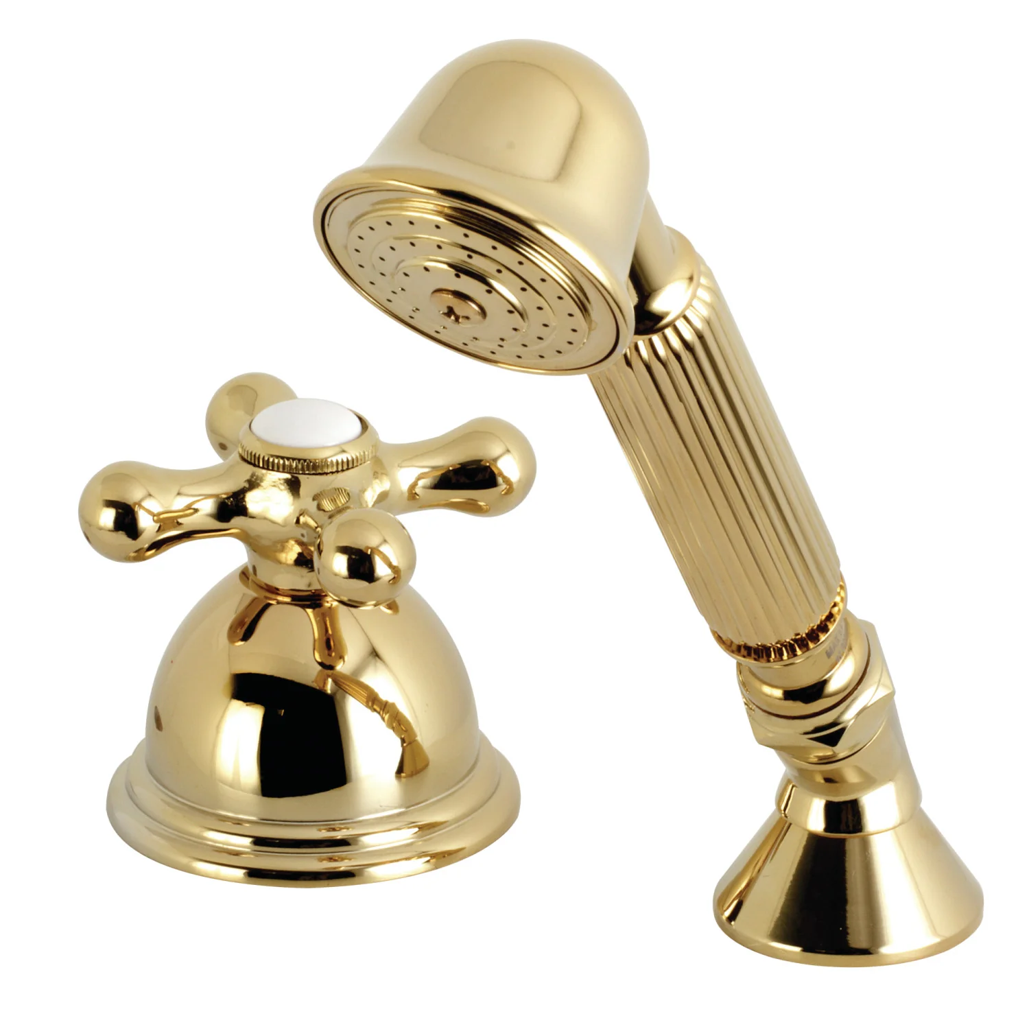 Kingston Heirloom KSK3352AXTR Deck Mount Hand Shower with Diverter for Roman Tub Faucet, Polished Brass