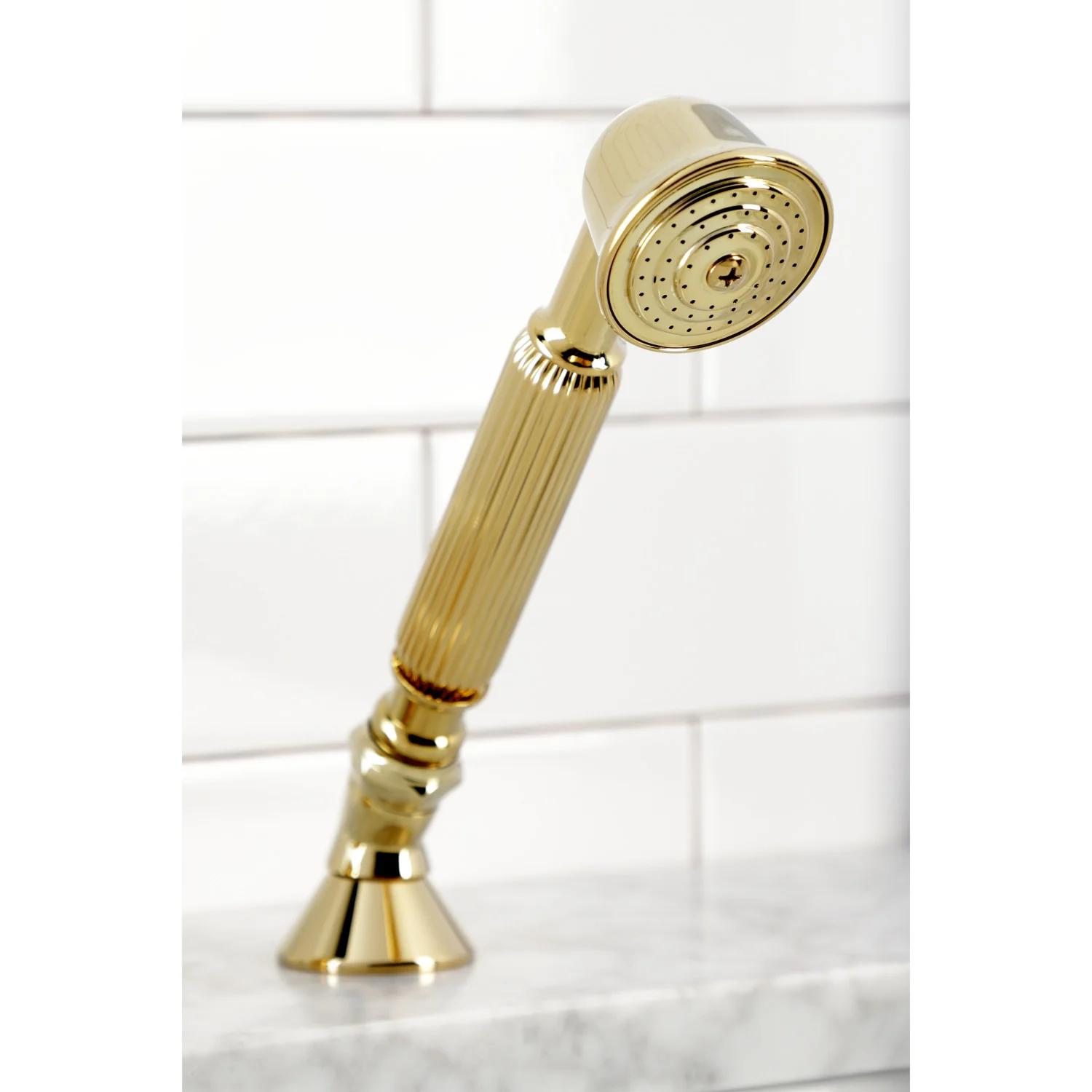 Kingston Heirloom KSK3352AXTR Deck Mount Hand Shower with Diverter for Roman Tub Faucet, Polished Brass - Image 2