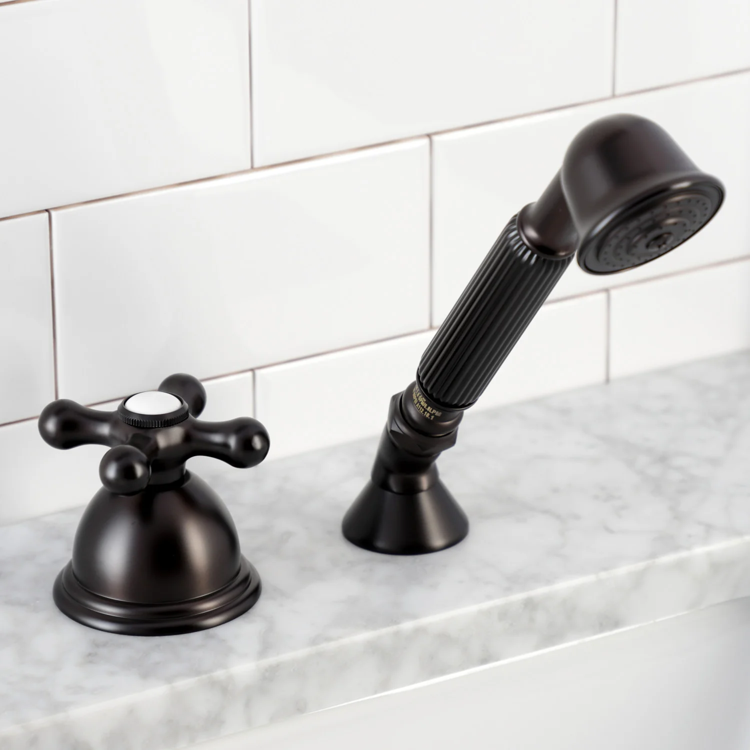 Kingston Heirloom KSK3355AXTR Deck Mount Hand Shower with Diverter for Roman Tub Faucet, Oil Rubbed Bronze - Image 3
