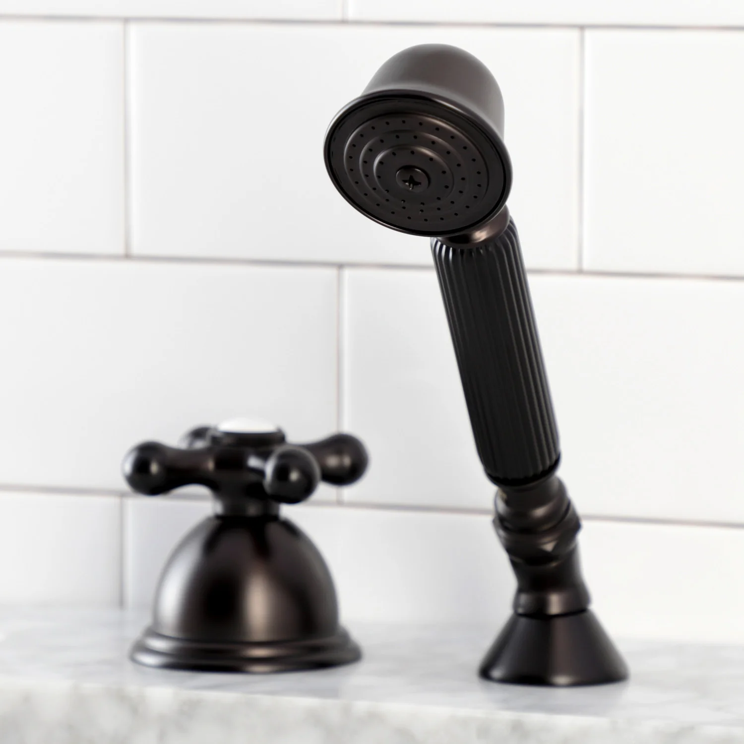 Kingston Heirloom KSK3355AXTR Deck Mount Hand Shower with Diverter for Roman Tub Faucet, Oil Rubbed Bronze - Image 5