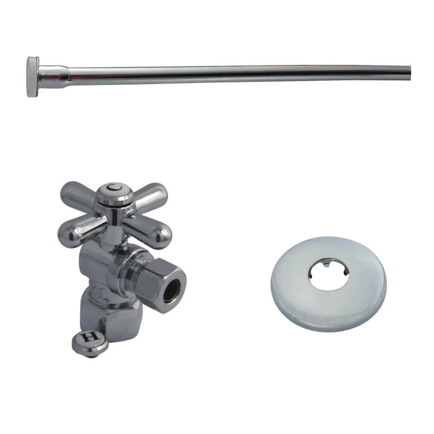 Kingston Heirloom KTK101P - Trimscape Toilet Supply Kit, 1/2-Inch IPS Inlet x 3/8-Inch Comp Outlet, Polished Chrome