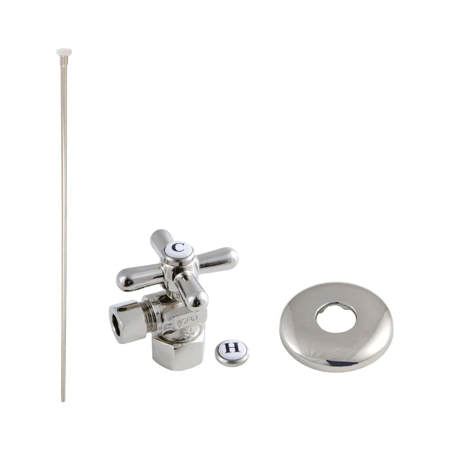 Kingston Heirloom KTK106P - Trimscape Toilet Supply Kit, 1/2-Inch IPS Inlet x 3/8-Inch Comp Outlet, Polished Nickel