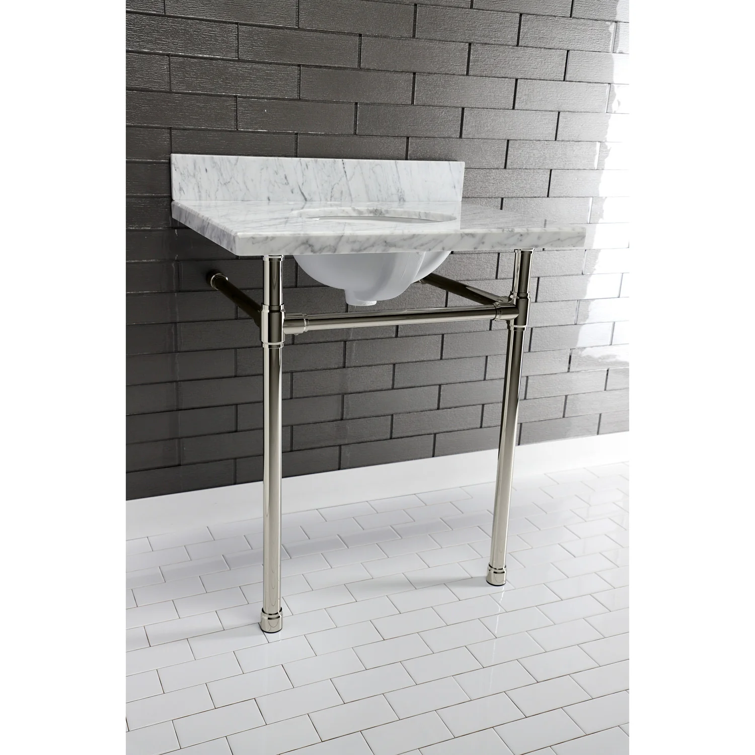 Kingston Tulare KVPB3022M38 - Templeton 30-Inch Carrara Marble Vanity Sink Top (8" Faucet Drillings), Carrara Marble - Image 10