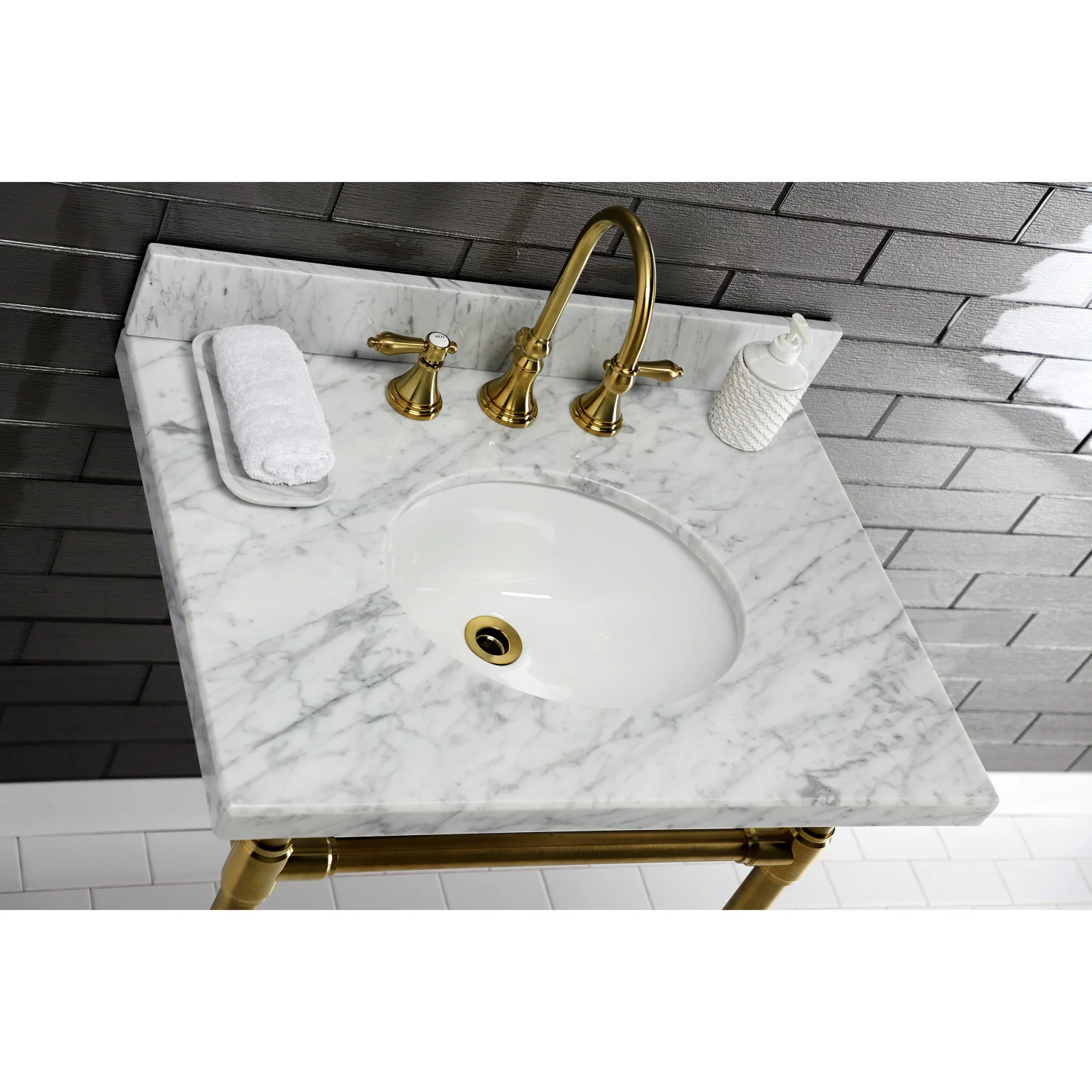 Kingston Tulare KVPB3022M38 - Templeton 30-Inch Carrara Marble Vanity Sink Top (8" Faucet Drillings), Carrara Marble - Image 15