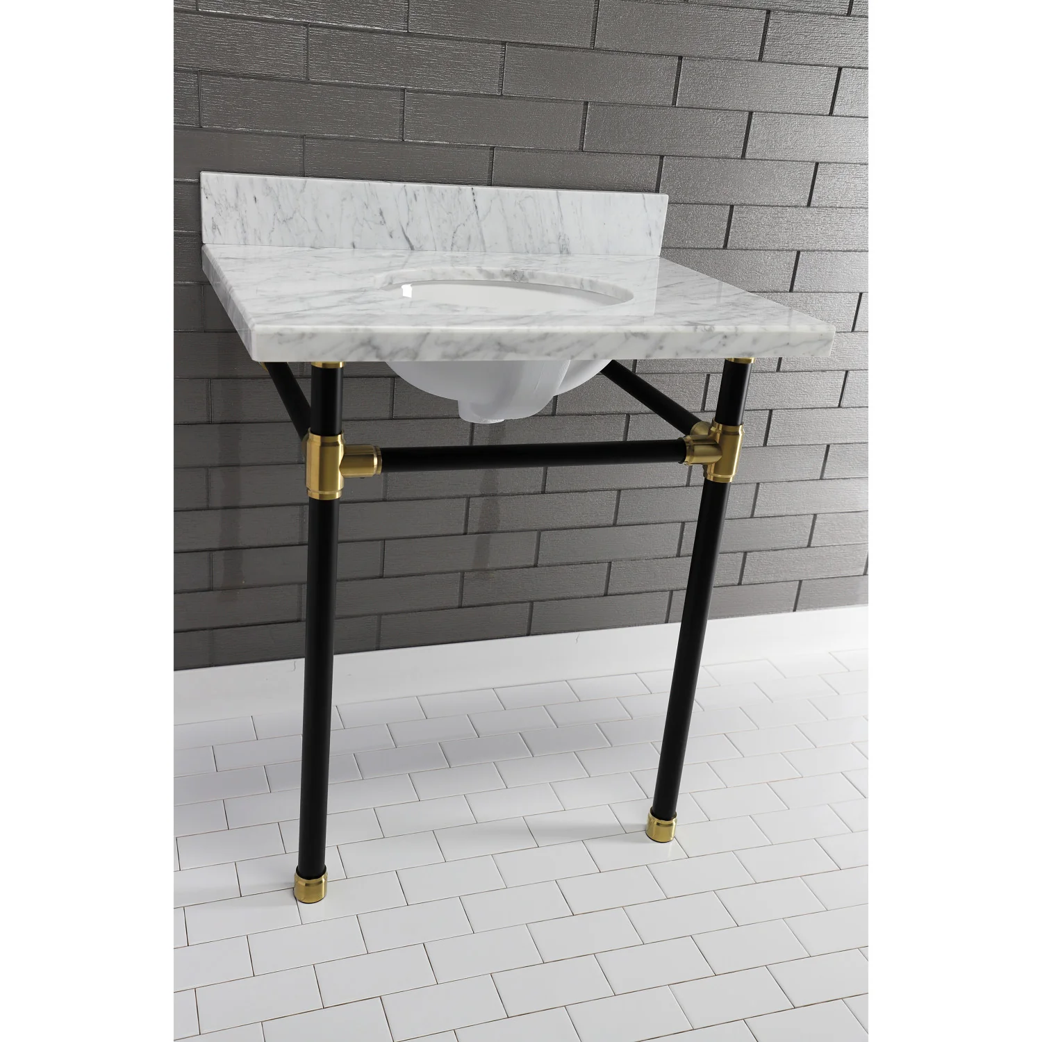 Kingston Tulare KVPB3022M38 - Templeton 30-Inch Carrara Marble Vanity Sink Top (8" Faucet Drillings), Carrara Marble - Image 4