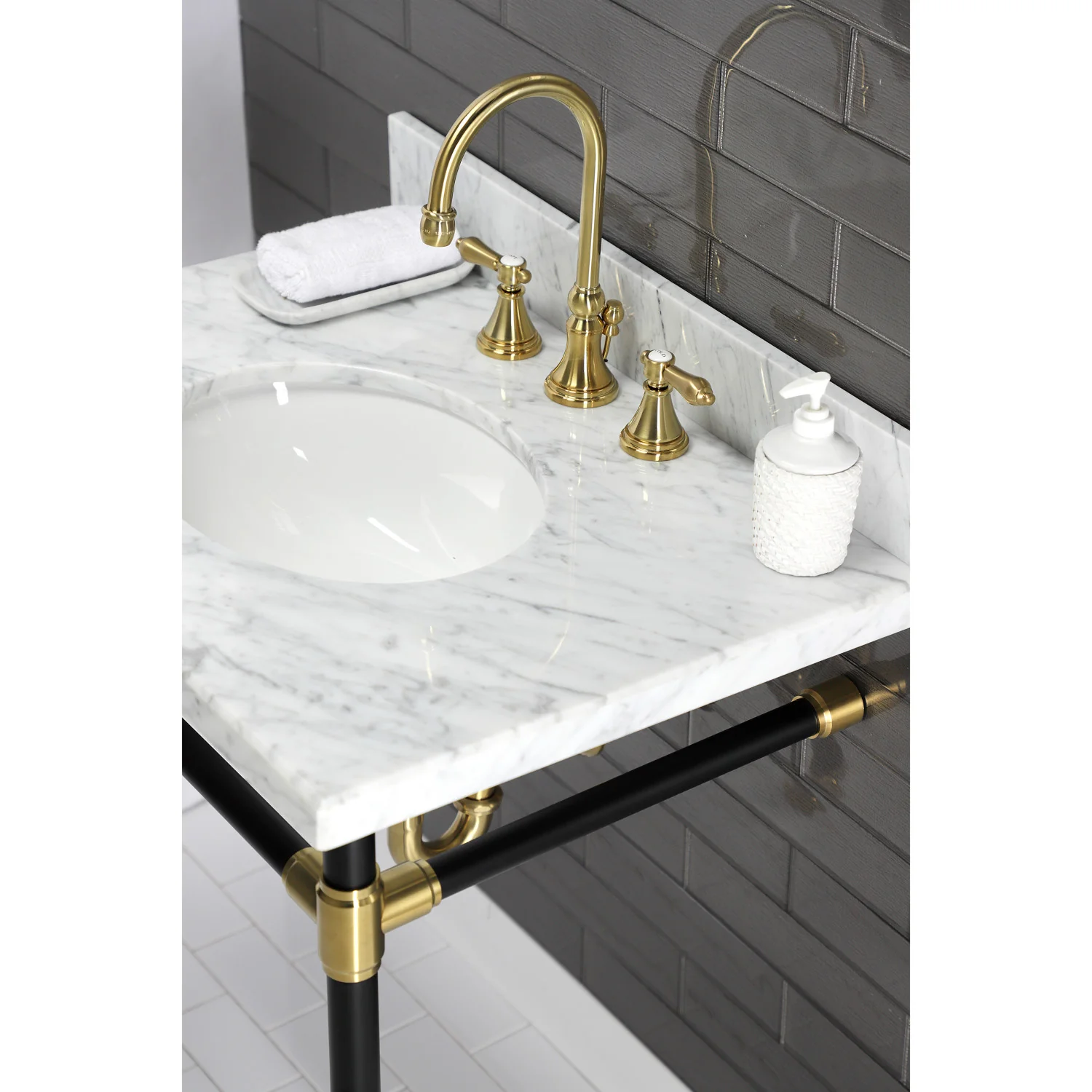 Kingston Tulare KVPB3022M38 - Templeton 30-Inch Carrara Marble Vanity Sink Top (8" Faucet Drillings), Carrara Marble - Image 6