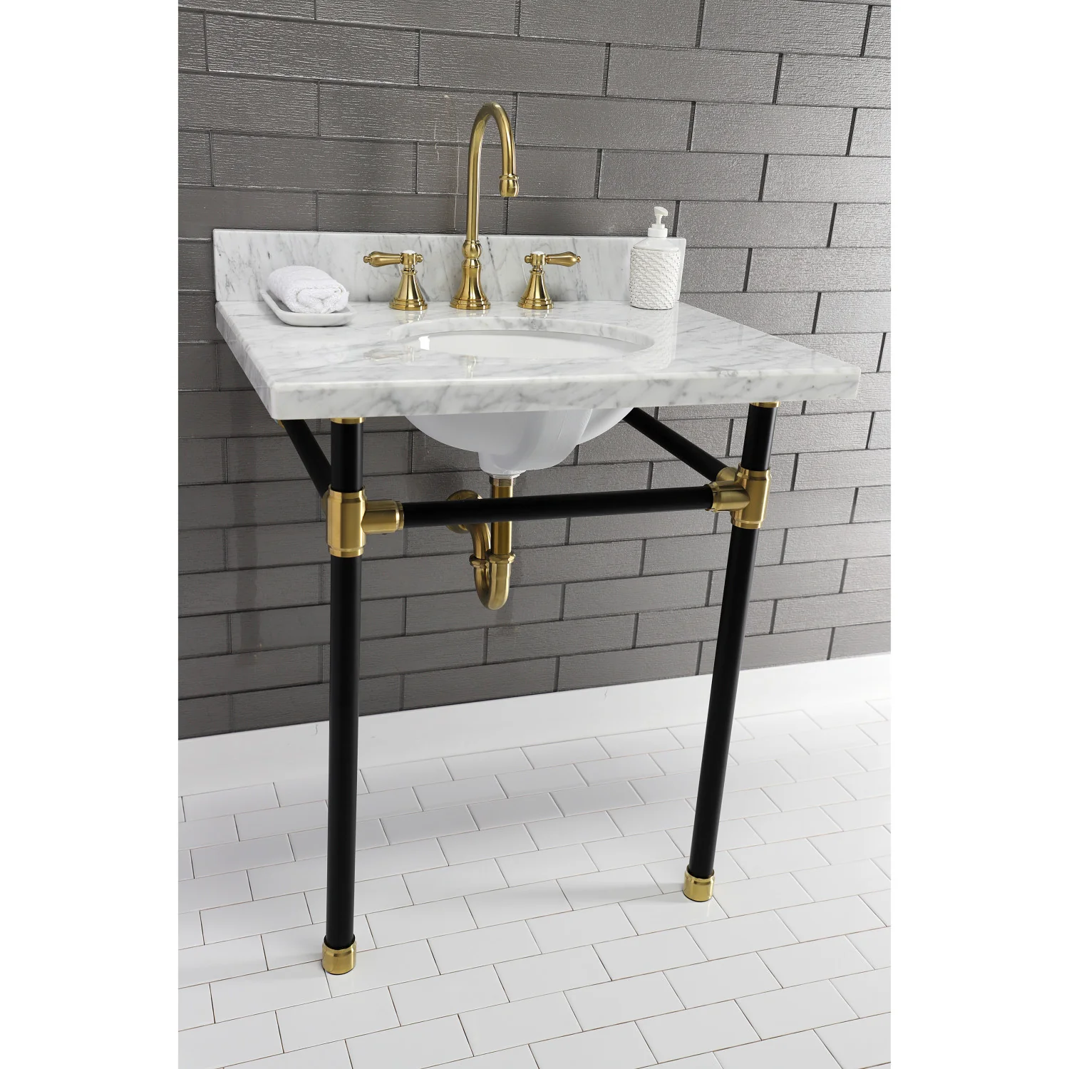 Kingston Tulare KVPB3022M38 - Templeton 30-Inch Carrara Marble Vanity Sink Top (8" Faucet Drillings), Carrara Marble - Image 7