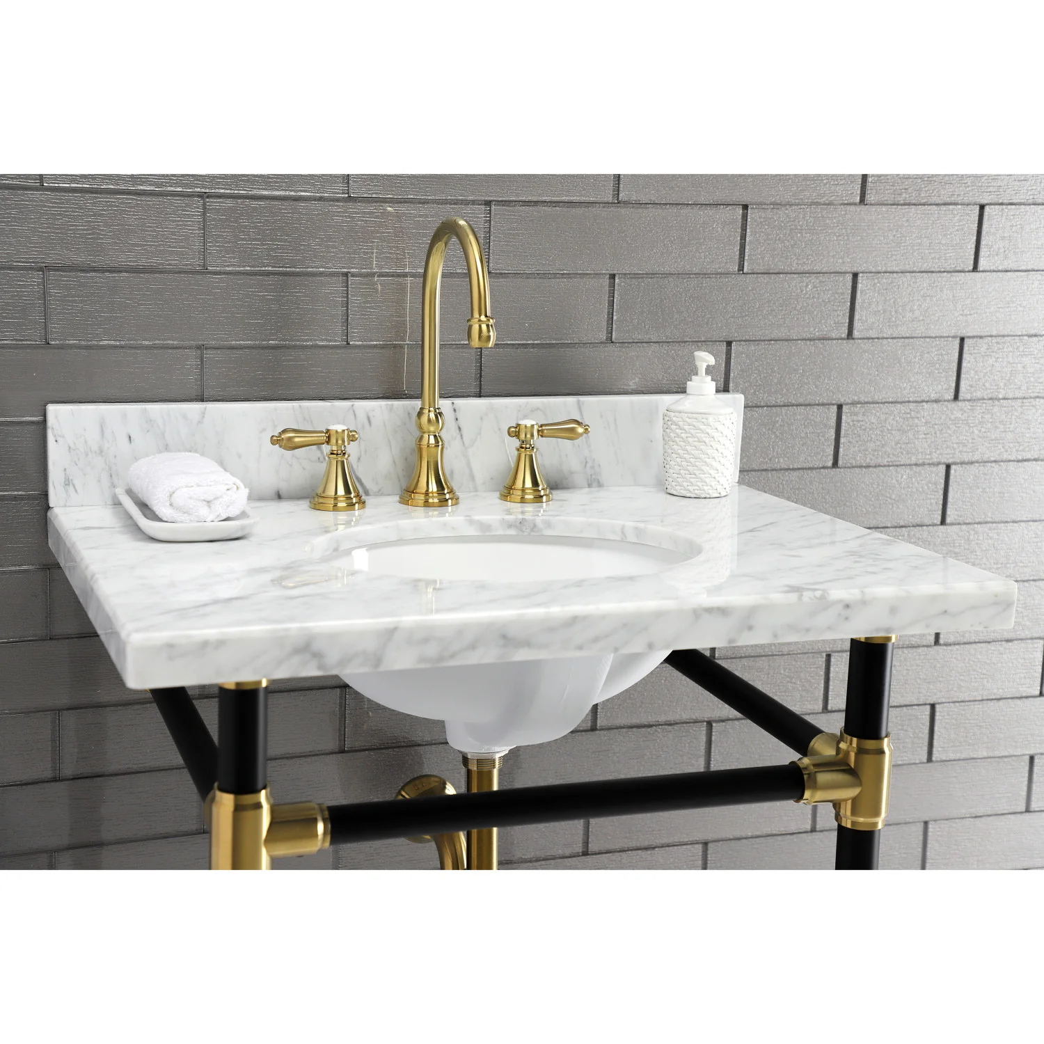 Kingston Tulare KVPB3022M38 - Templeton 30-Inch Carrara Marble Vanity Sink Top (8" Faucet Drillings), Carrara Marble - Image 8