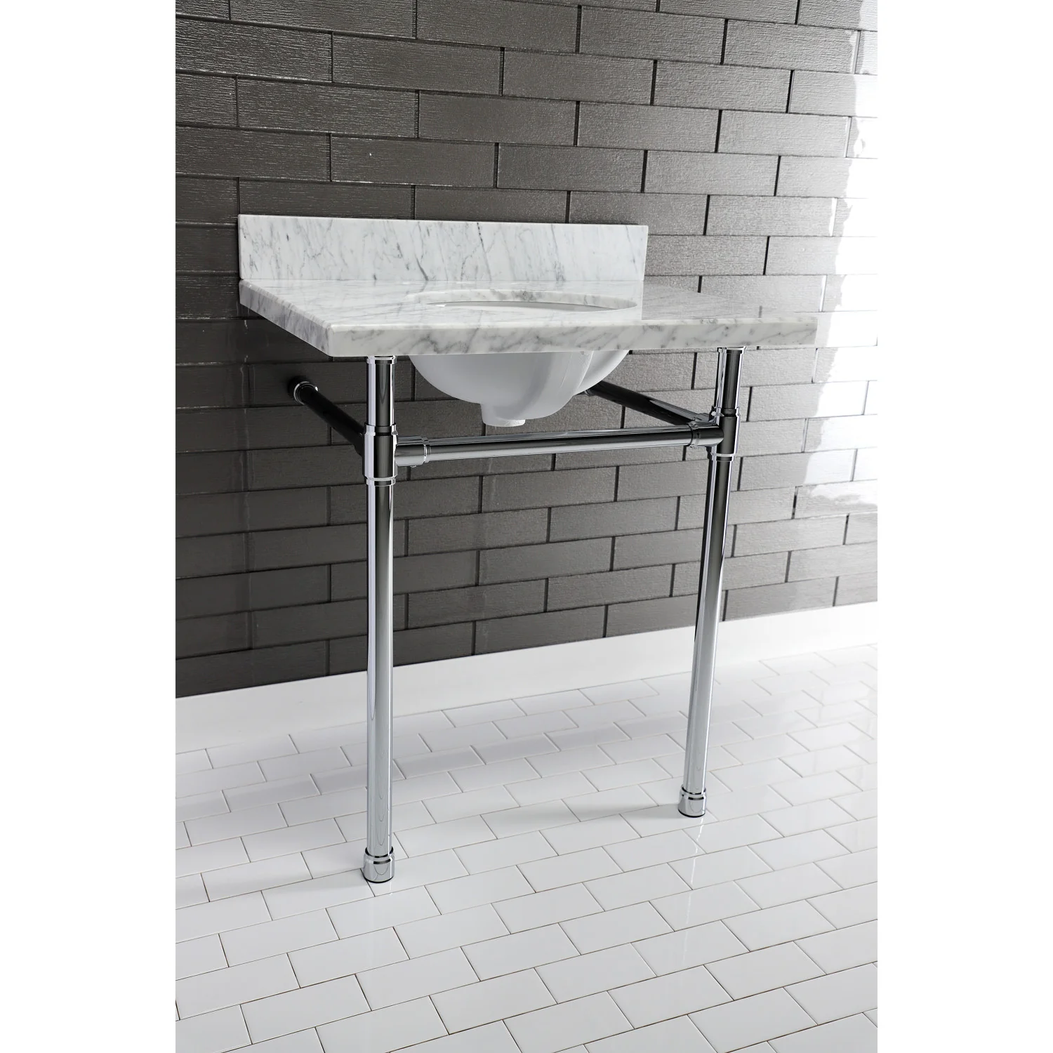 Kingston Tulare KVPB3022M38 - Templeton 30-Inch Carrara Marble Vanity Sink Top (8" Faucet Drillings), Carrara Marble - Image 9