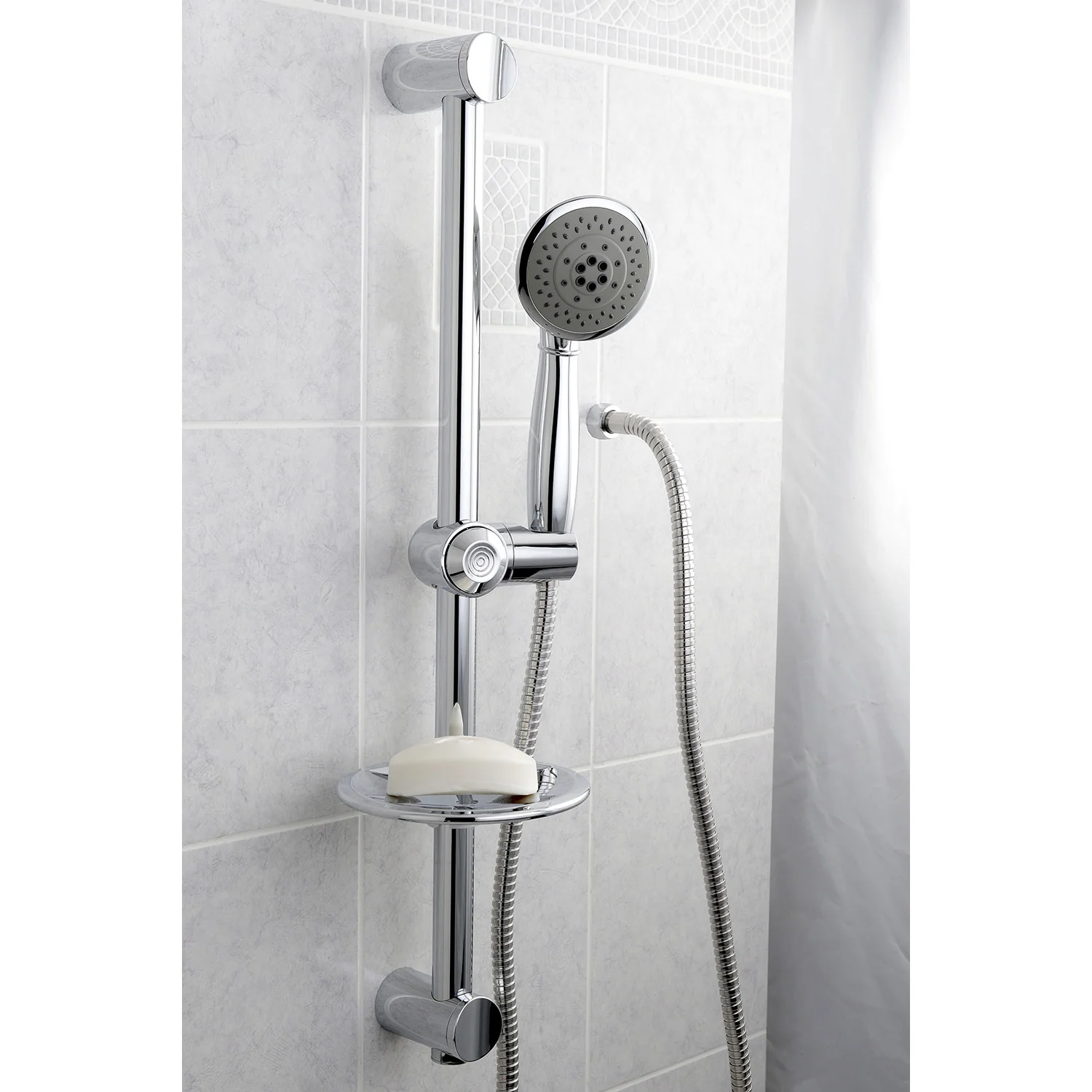 Kingston Tulare KX2522SBB - Vilbosch 5-Function Hand Shower with 24-Inch Slide Bar Kit, Polished Chrome - Image 4