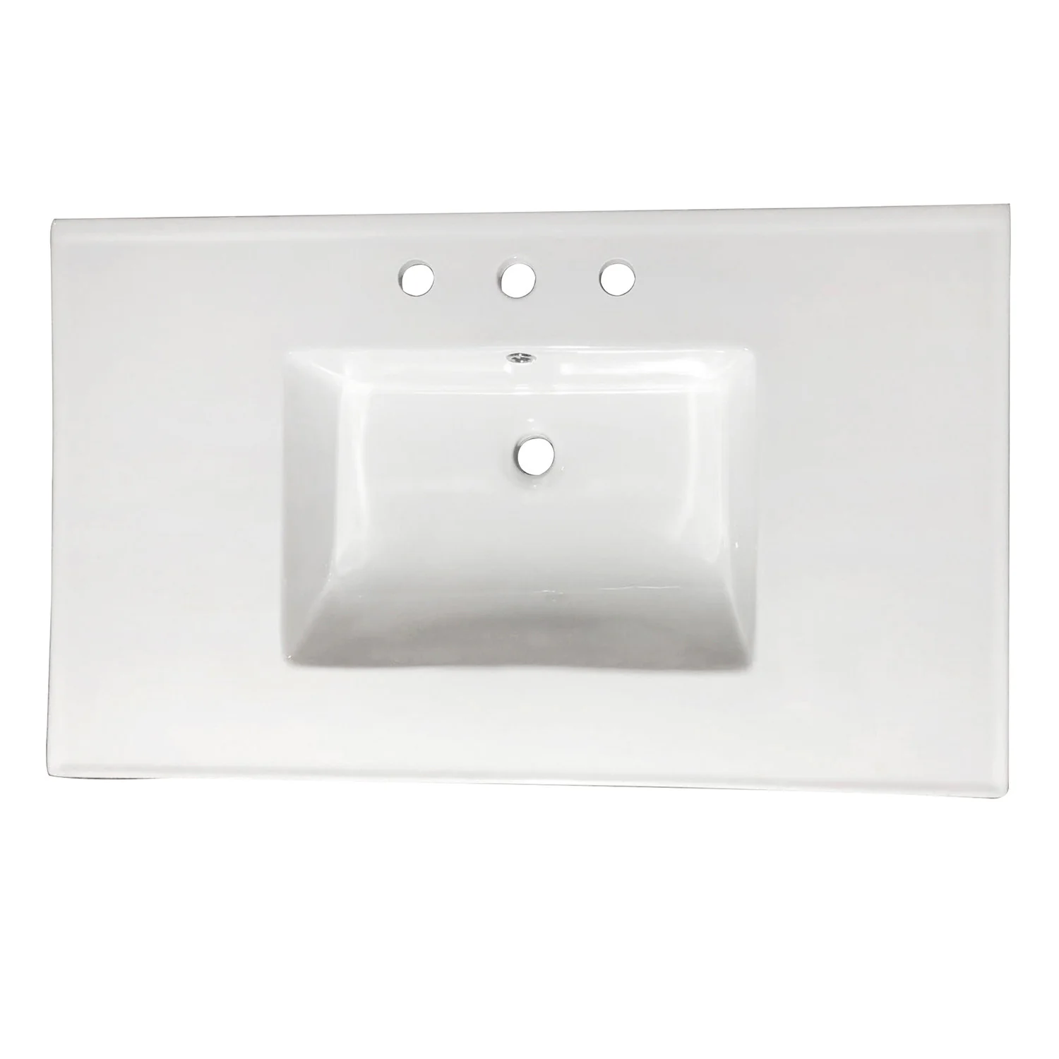 Kingston Tulare LBT37227W38 - Continental 37-Inch Ceramic Vanity Sink Top (8" Faucet Drillings), White - Image 3