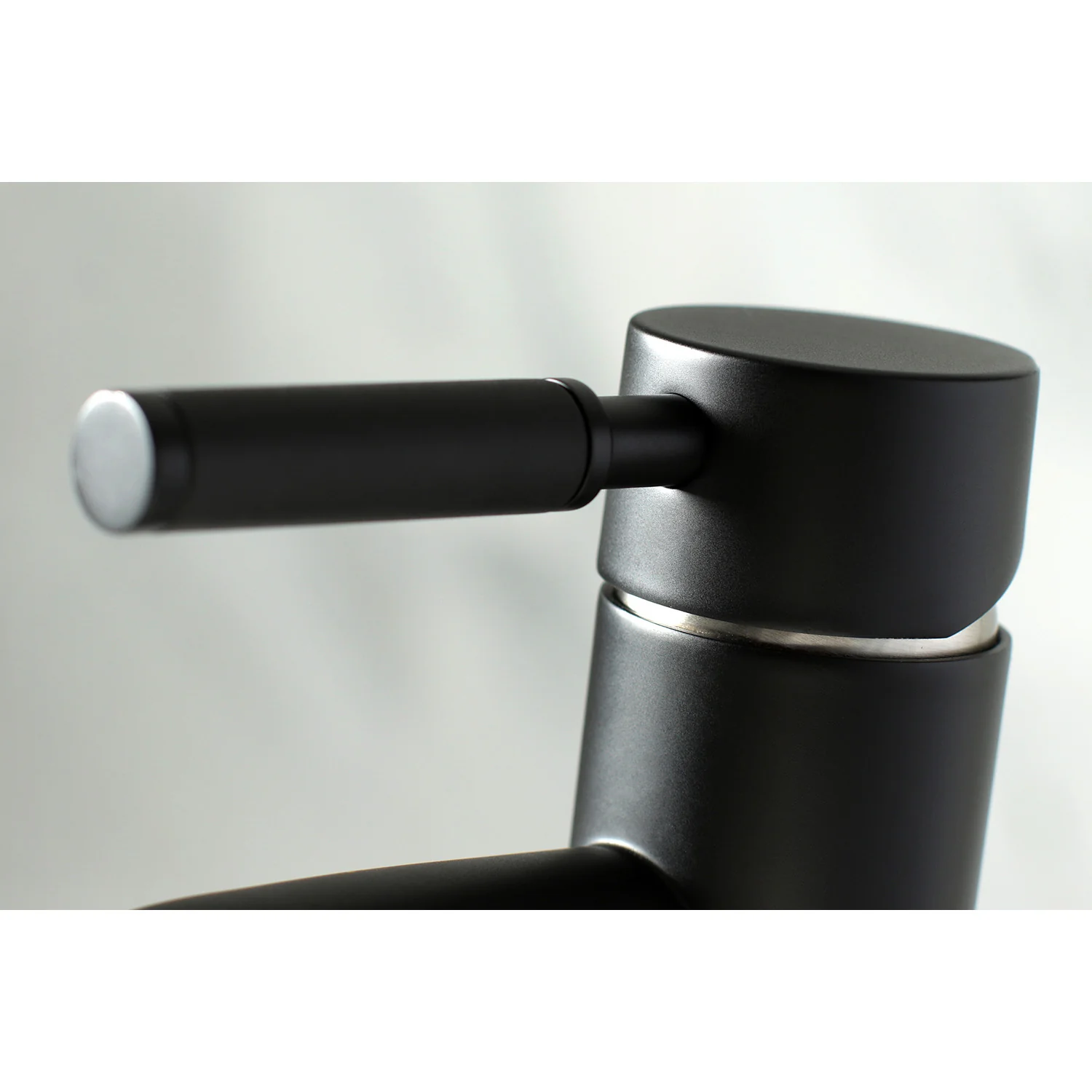 Kingston Sona LS8229DKL - Kaiser One-Handle 1-Hole Bathroom Faucet with Push Pop-Up Drain, Matte Black/Brushed Nickel - Image 2