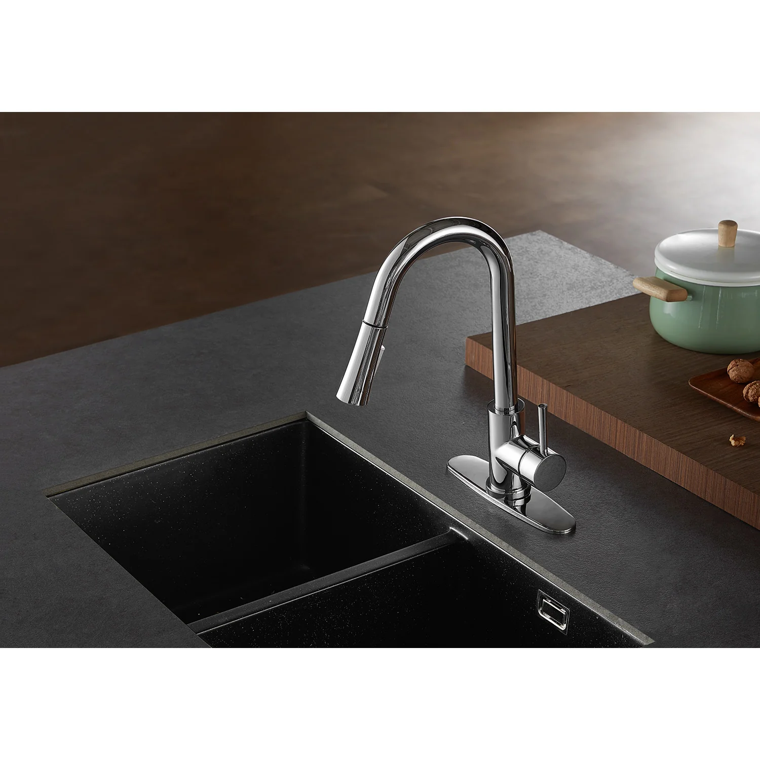 Kingston Sona LS8621DL - Concord Single-Handle Pull-Down Kitchen Faucet, Polished Chrome - Image 7