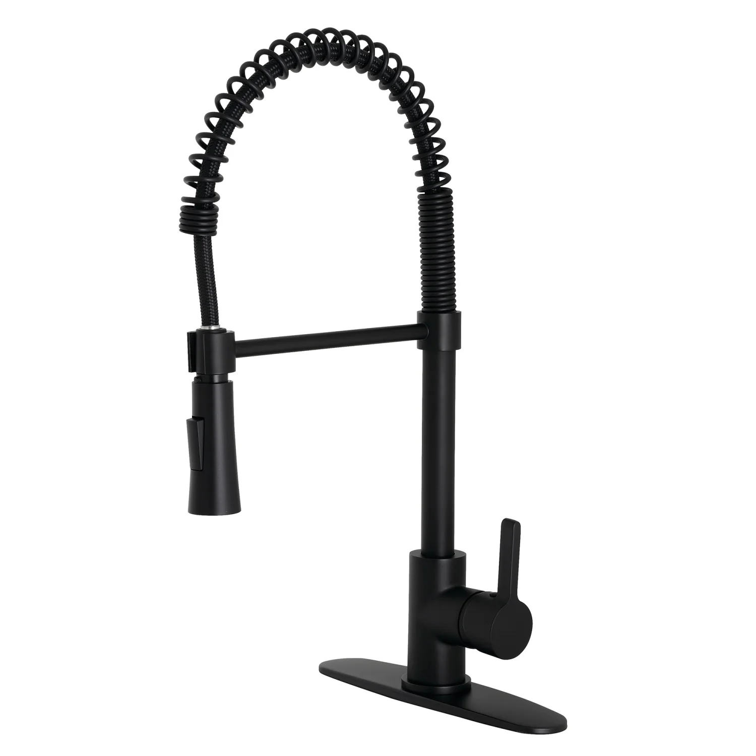 Kingston Sona LS8670CTL - Continental Single-Handle 1-Hole Deck Mount Pre-Rinse Kitchen Faucet, Matte Black