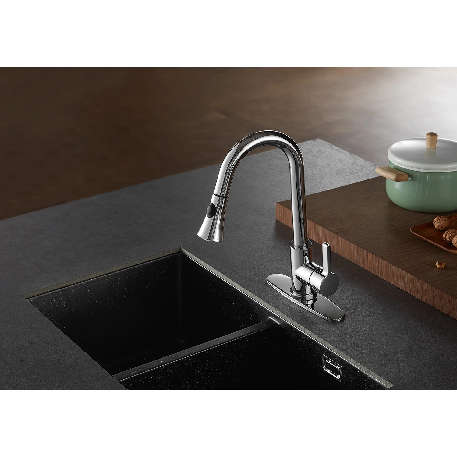 Kingston Tulare LS8721CTL - Continental Single-Handle Pull-Down Kitchen Faucet, Polished Chrome - Image 5