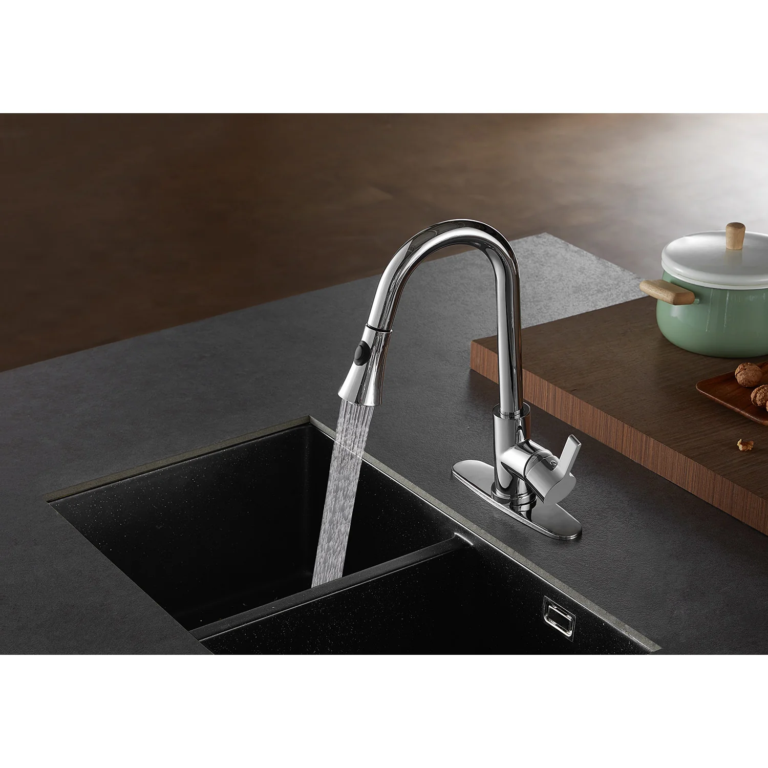 Kingston Tulare LS8721CTL - Continental Single-Handle Pull-Down Kitchen Faucet, Polished Chrome - Image 6