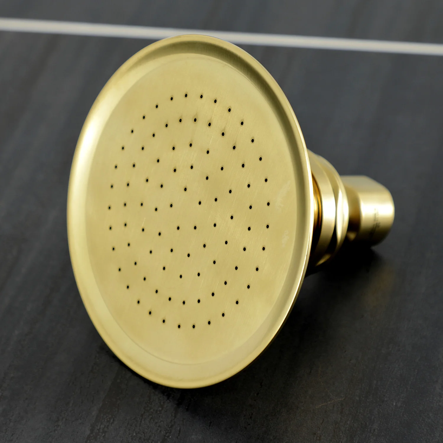 Kingston Heirloom P10SB - Victorian 4-3/4-Inch Round Raindrop Brass Shower Head, Brushed Brass - Image 2