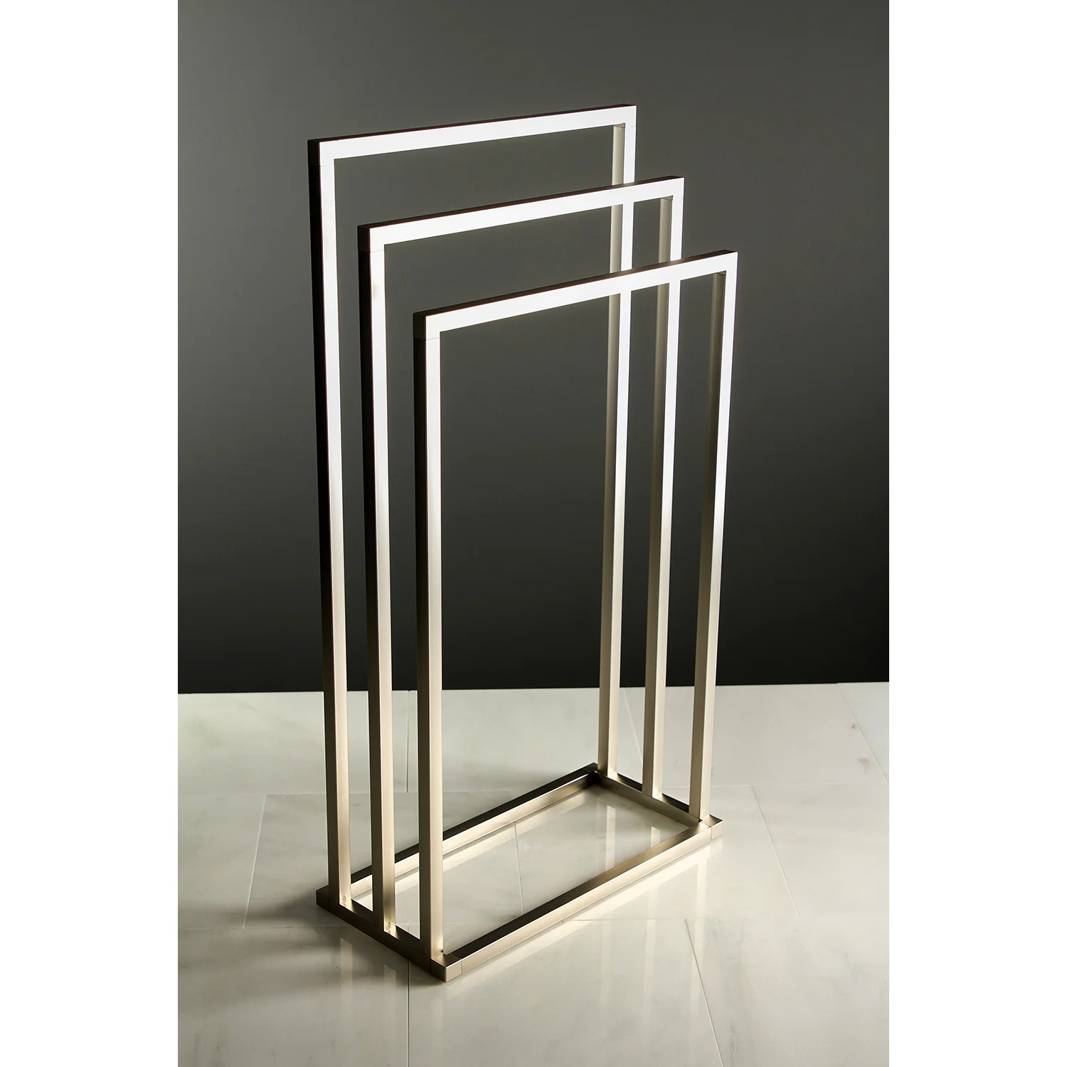 Kingston Sona SCC8338 - Edenscape 33-1/8 Inch Freestanding Pedestal 3-Tier Towel Rack, Brushed Nickel - Image 6