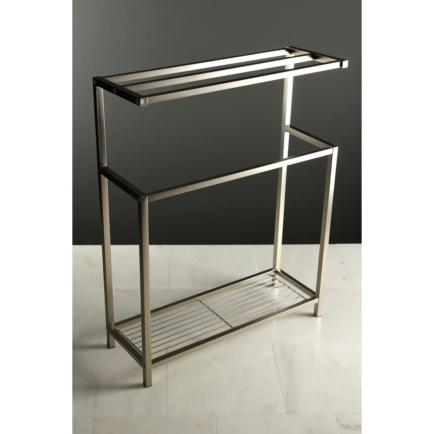 Kingston Sona SCC8368 - Edenscape 31-Inch Freestanding Pedestal 4-Tier Towel Rack, Brushed Nickel - Image 2