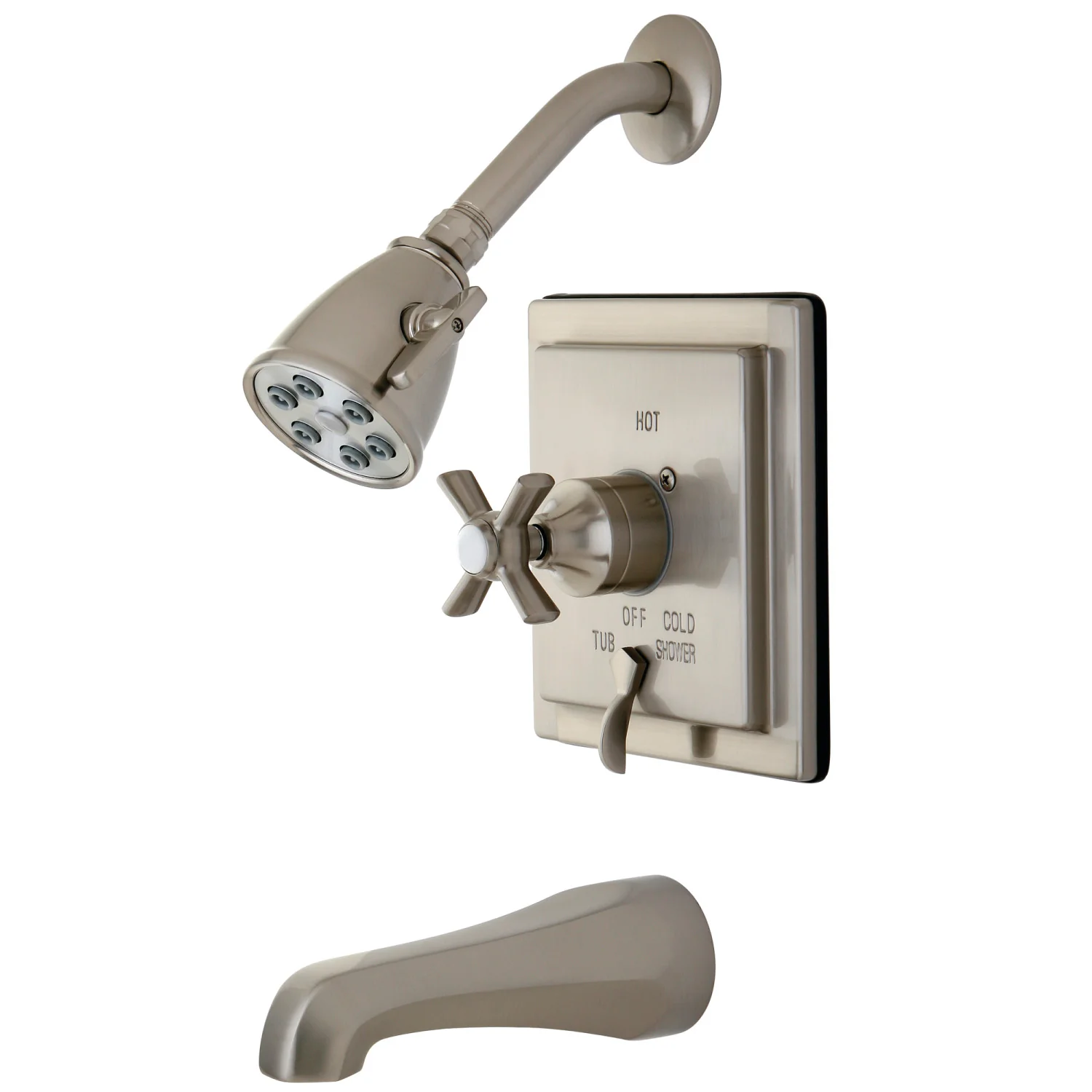 Kingston Tulare VB86580ZX - Millennium Single-Handle Pressure Balanced Tub and Shower Faucet, Brushed Nickel