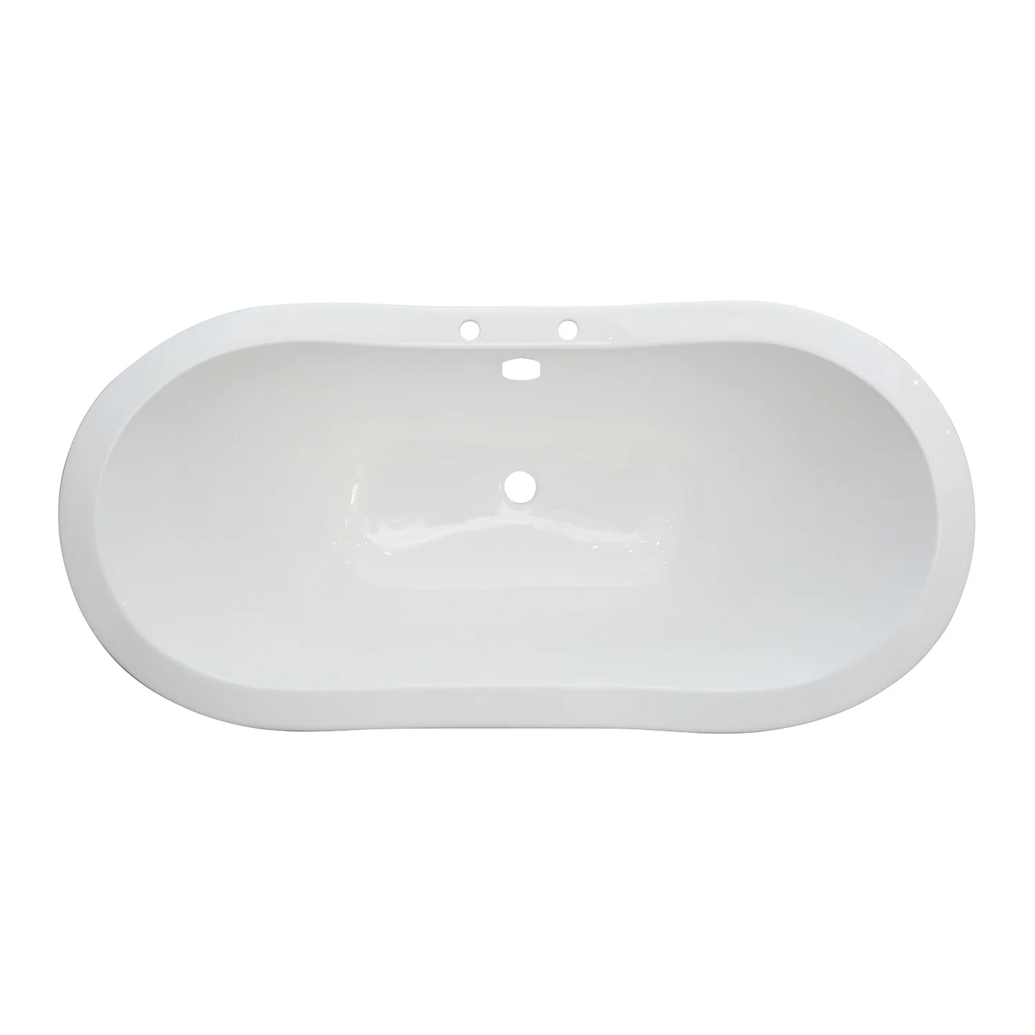 Kingston Heirloom VBT7D7231NC8 - Aqua Eden 72-Inch Cast Iron Oval Double Slipper Clawfoot Tub (7-Inch Faucet Drillings), Black/White/Brushed Nickel - Image 3