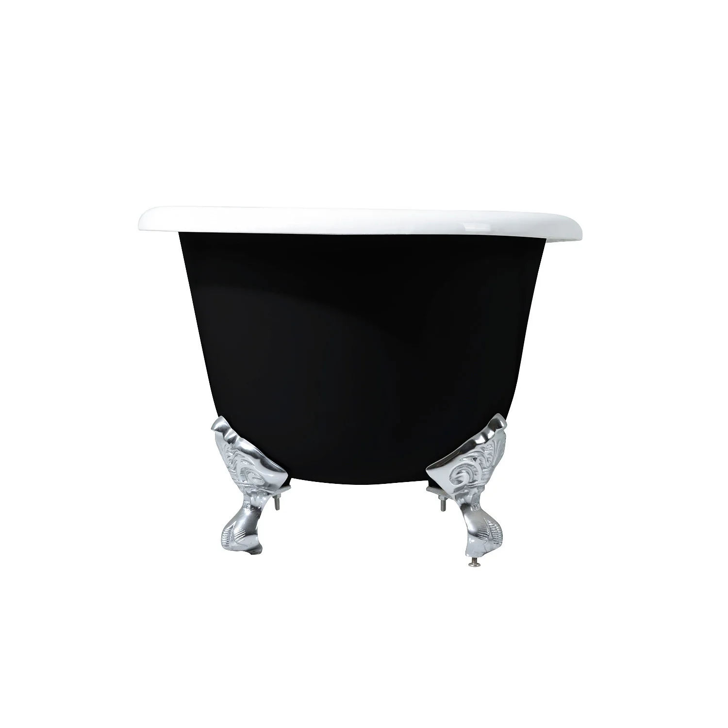 Kingston Heirloom VBTND663013NB1 - Aqua Eden 66-Inch Cast Iron Oval Double Ended Clawfoot Tub (No Faucet Drillings), Black/White/Polished Chrome - Image 10