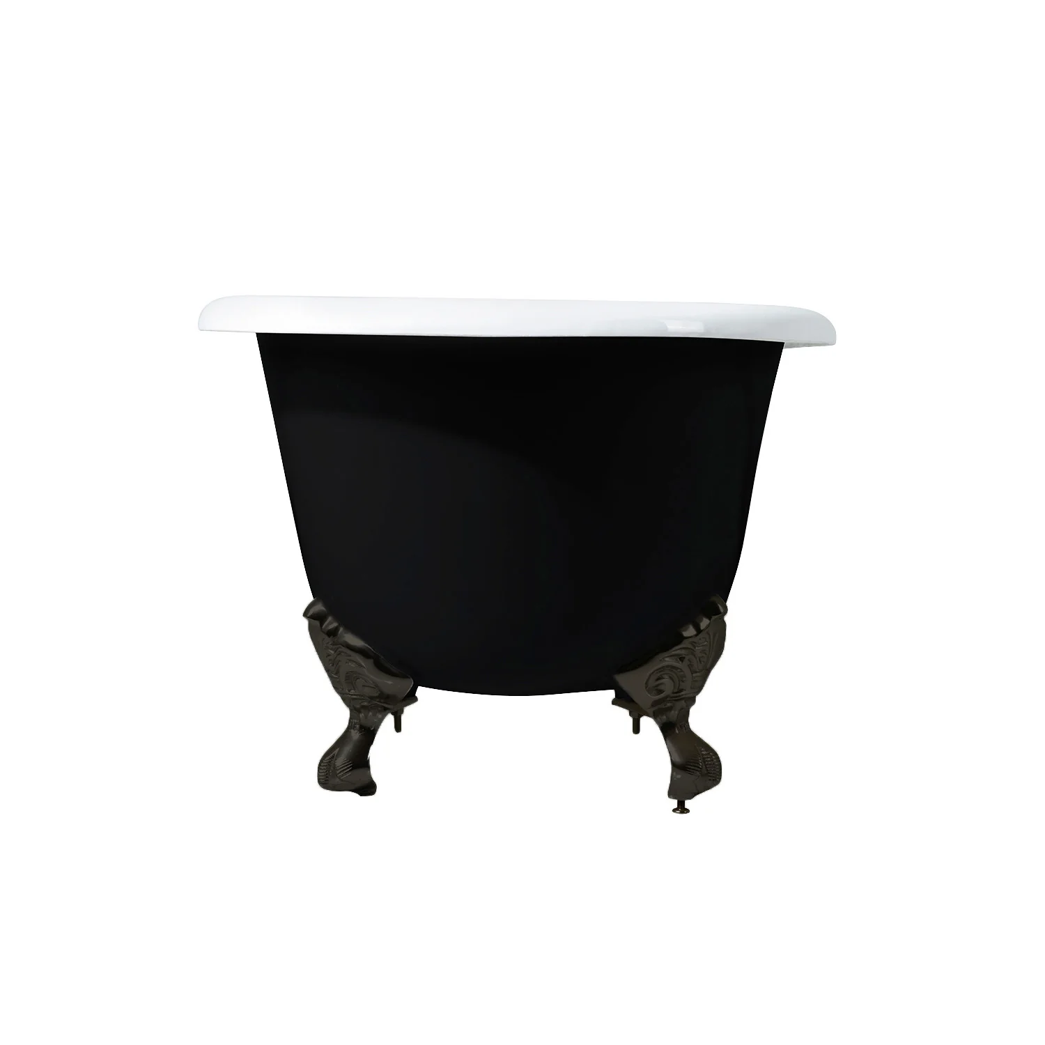 Kingston Heirloom VBTND663013NB5 - Aqua Eden 66-Inch Cast Iron Oval Double Ended Clawfoot Tub (No Faucet Drillings), Black/White/Oil Rubbed Bronze - Image 4