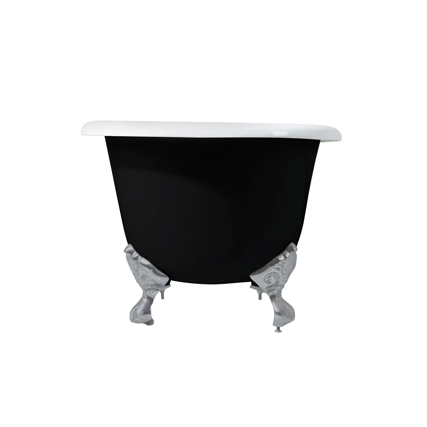 Kingston Heirloom VBTND663013NB8 - Aqua Eden 66-Inch Cast Iron Oval Double Ended Clawfoot Tub (No Faucet Drillings), Black/White/Brushed Nickel - Image 9