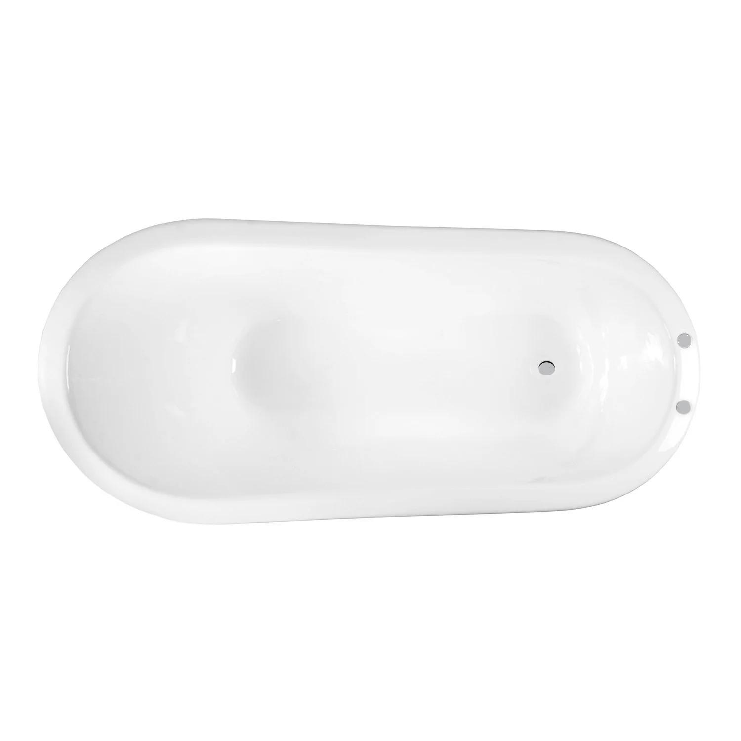 Kingston Heirloom VCT7D673122ZB1 - Aqua Eden 67-Inch Cast Iron Oval Single Slipper Clawfoot Tub (7-Inch Faucet Drillings), White/Polished Chrome - Image 4