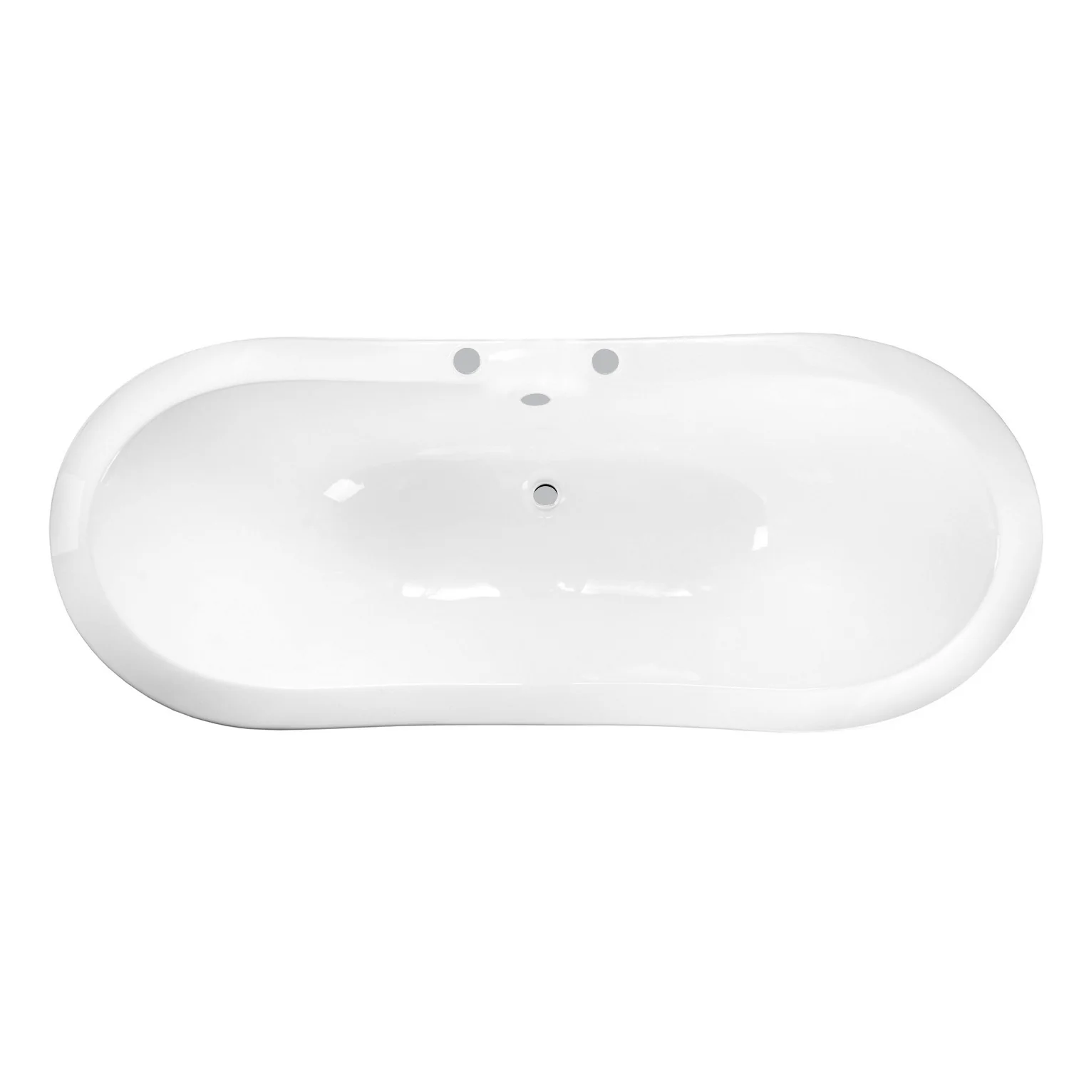 Kingston Heirloom VCT7DS6130NC1 - Aqua Eden 61-Inch Cast Iron Oval Double Slipper Clawfoot Tub (7-Inch Faucet Drillings), White/Polished Chrome - Image 5