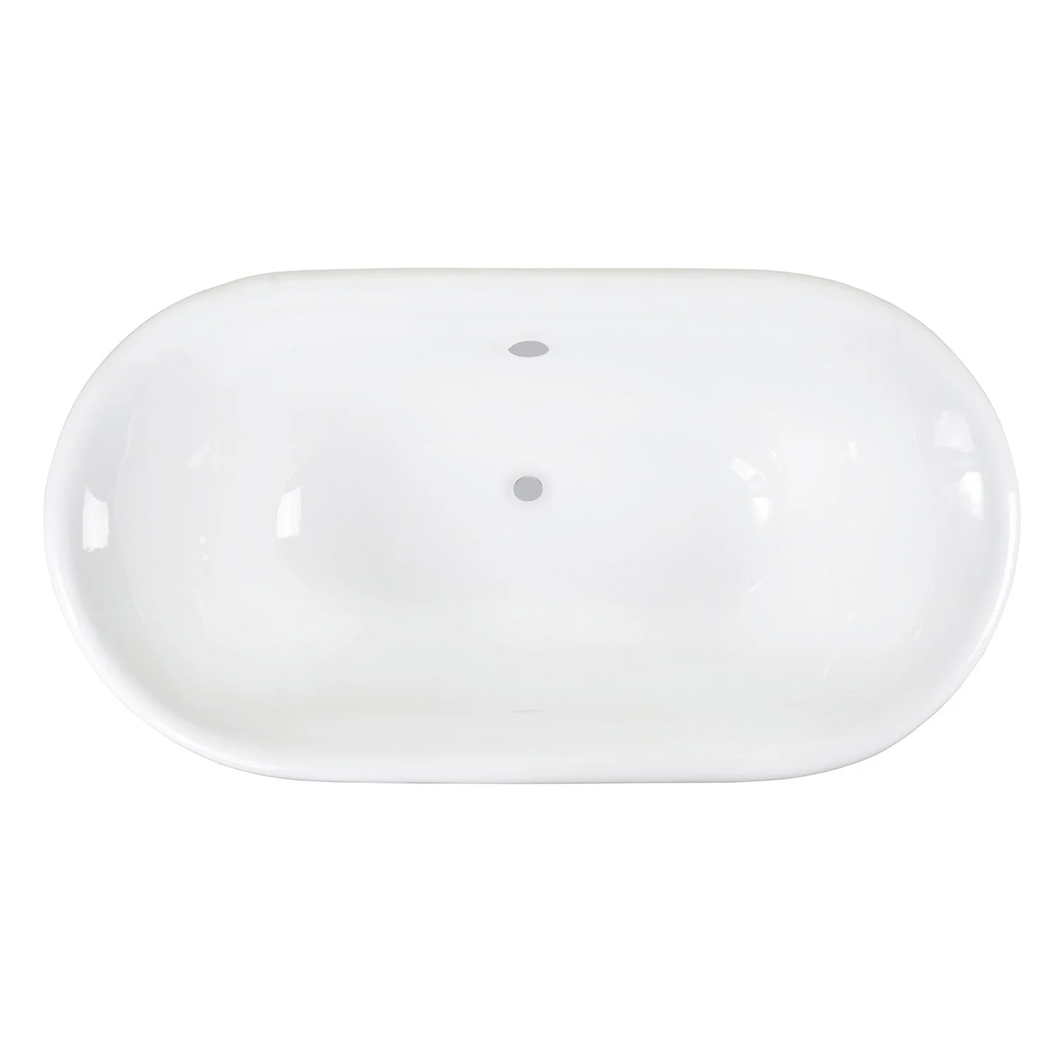 Kingston Heirloom VCTND603119NC1 - Aqua Eden 60-Inch Cast Iron Oval Double Ended Clawfoot Tub (No Faucet Drillings), White/Polished Chrome - Image 4