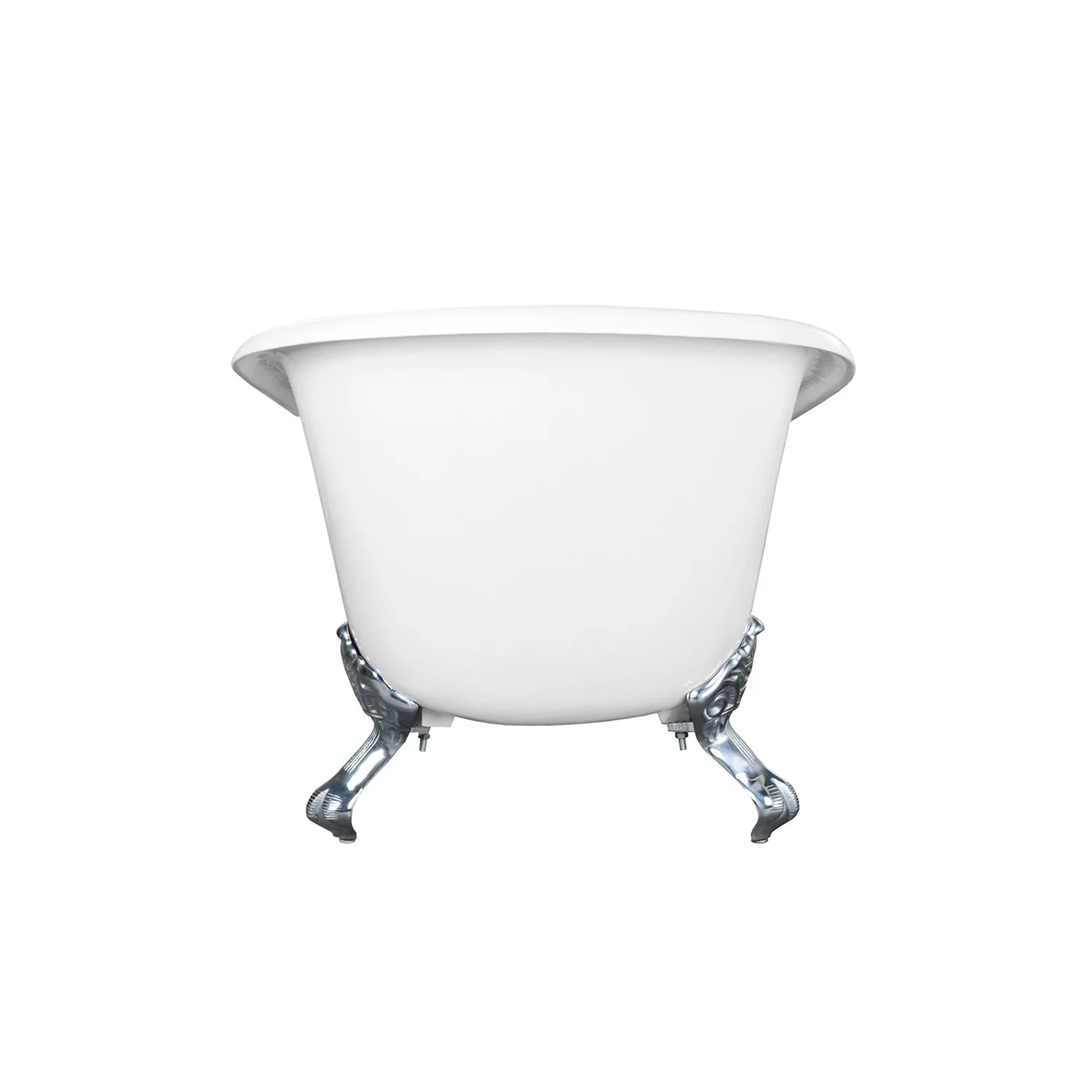 Kingston Heirloom VCTND6630NF1 - Aqua Eden 67-Inch Cast Iron Classic Flat-Rim Single Slipper Clawfoot Tub (No Faucet Drillings), White/Polished Chrome - Image 5