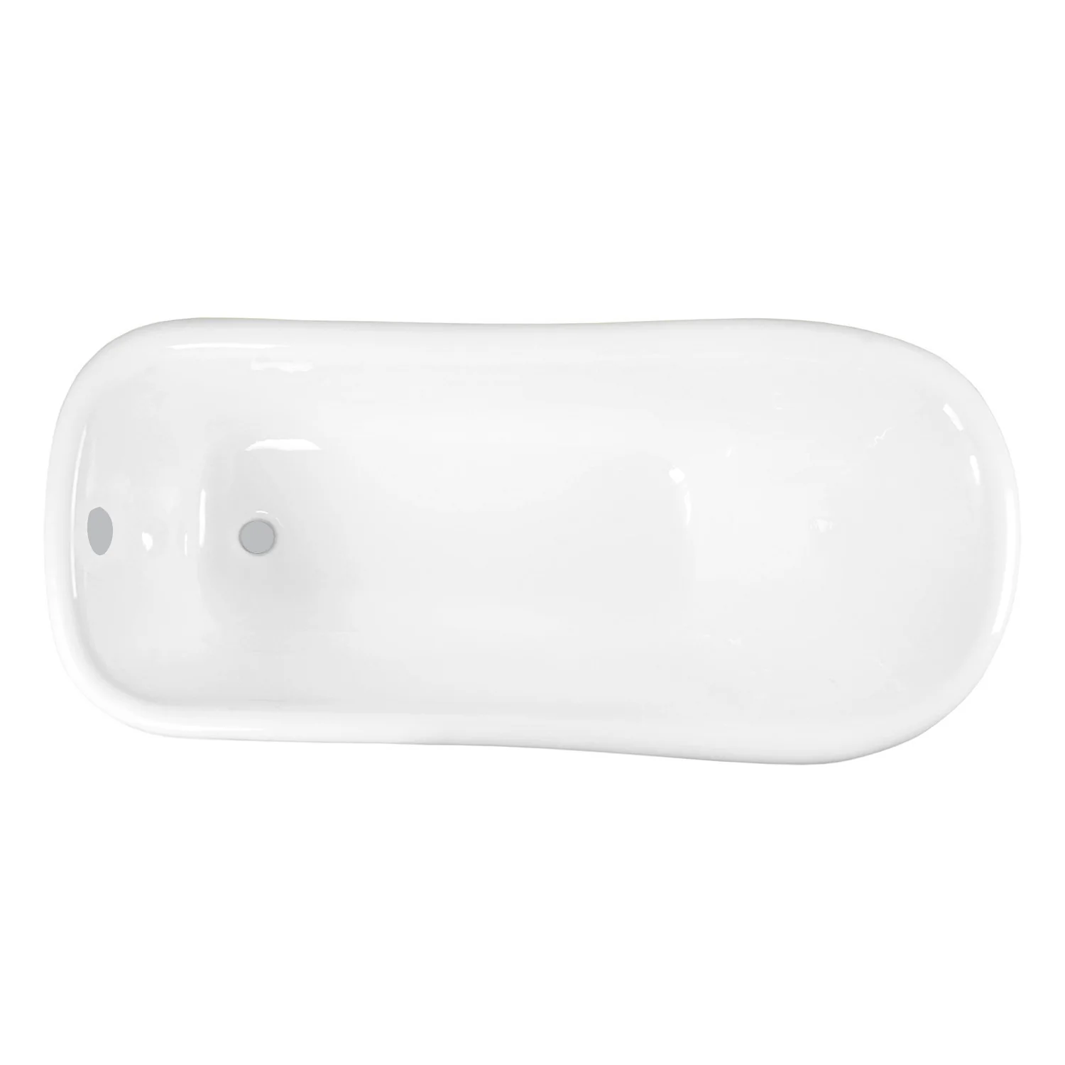 Kingston Heirloom VCTND6630NF1 - Aqua Eden 67-Inch Cast Iron Classic Flat-Rim Single Slipper Clawfoot Tub (No Faucet Drillings), White/Polished Chrome - Image 6