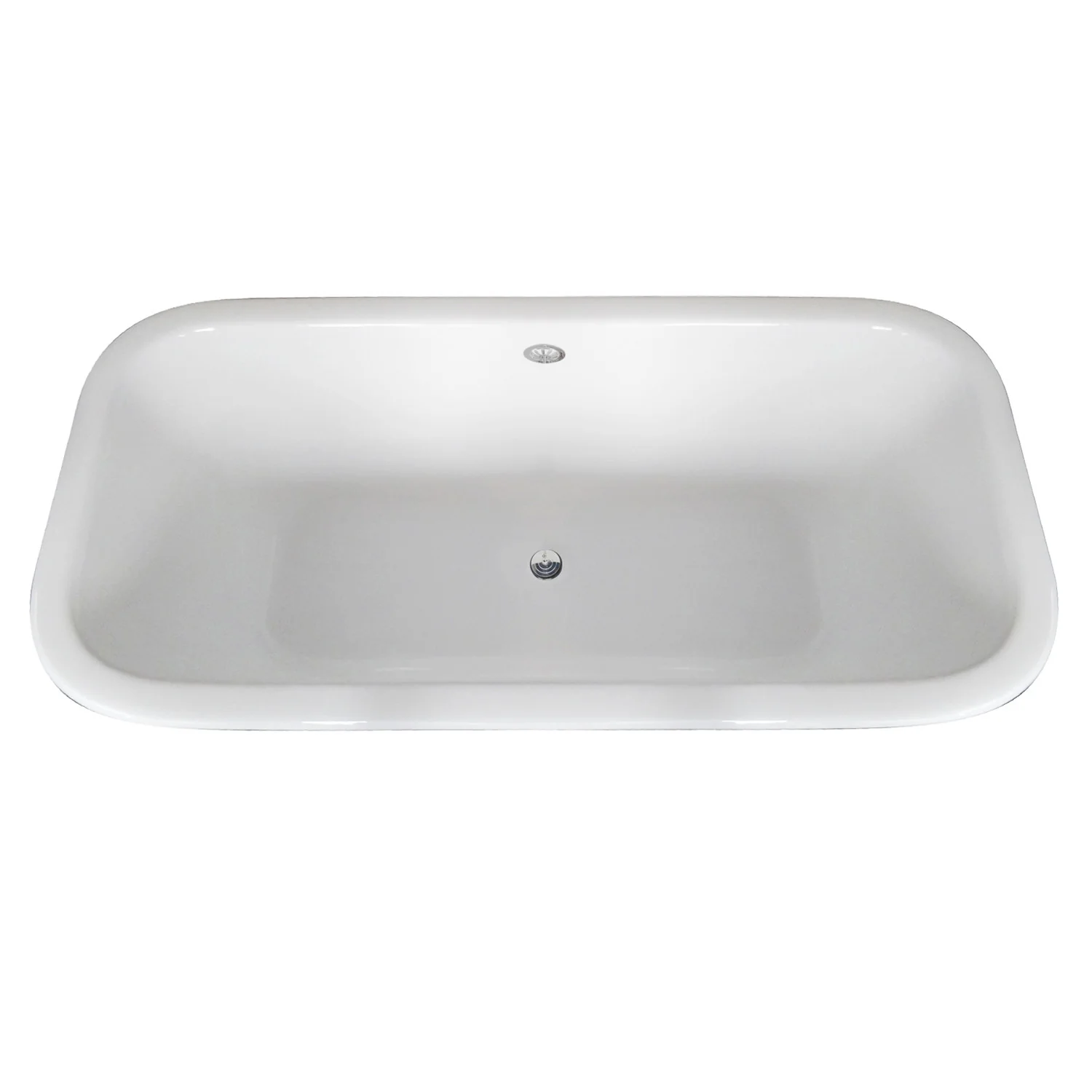 Kingston Heirloom VCTQND6732NL1 - Aqua Eden 67-Inch Cast Iron Rectangular Double Ended Clawfoot Tub (No Faucet Drillings), White/Polished Chrome