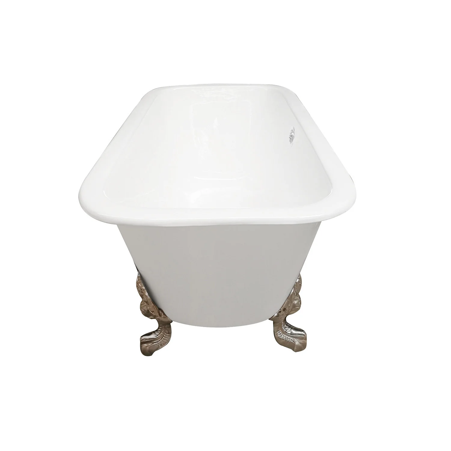 Kingston Heirloom VCTQND6732NL2 - Aqua Eden 67-Inch Cast Iron Rectangular Double Ended Clawfoot Tub (No Faucet Drillings), White/Polished Brass - Image 4