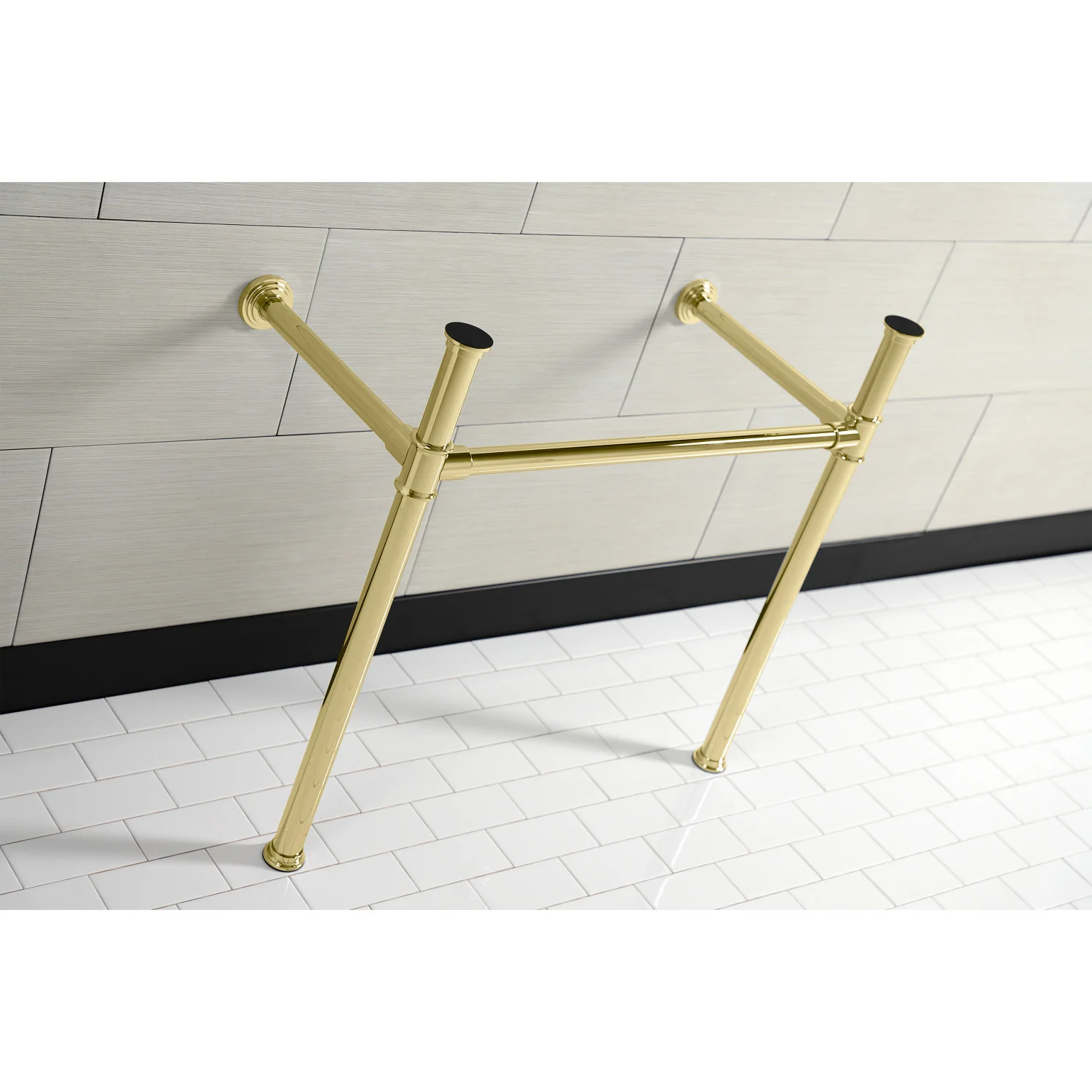 Kingston Tulare VPB13682 - Fauceture Stainless Steel Console Sink Legs, Polished Brass