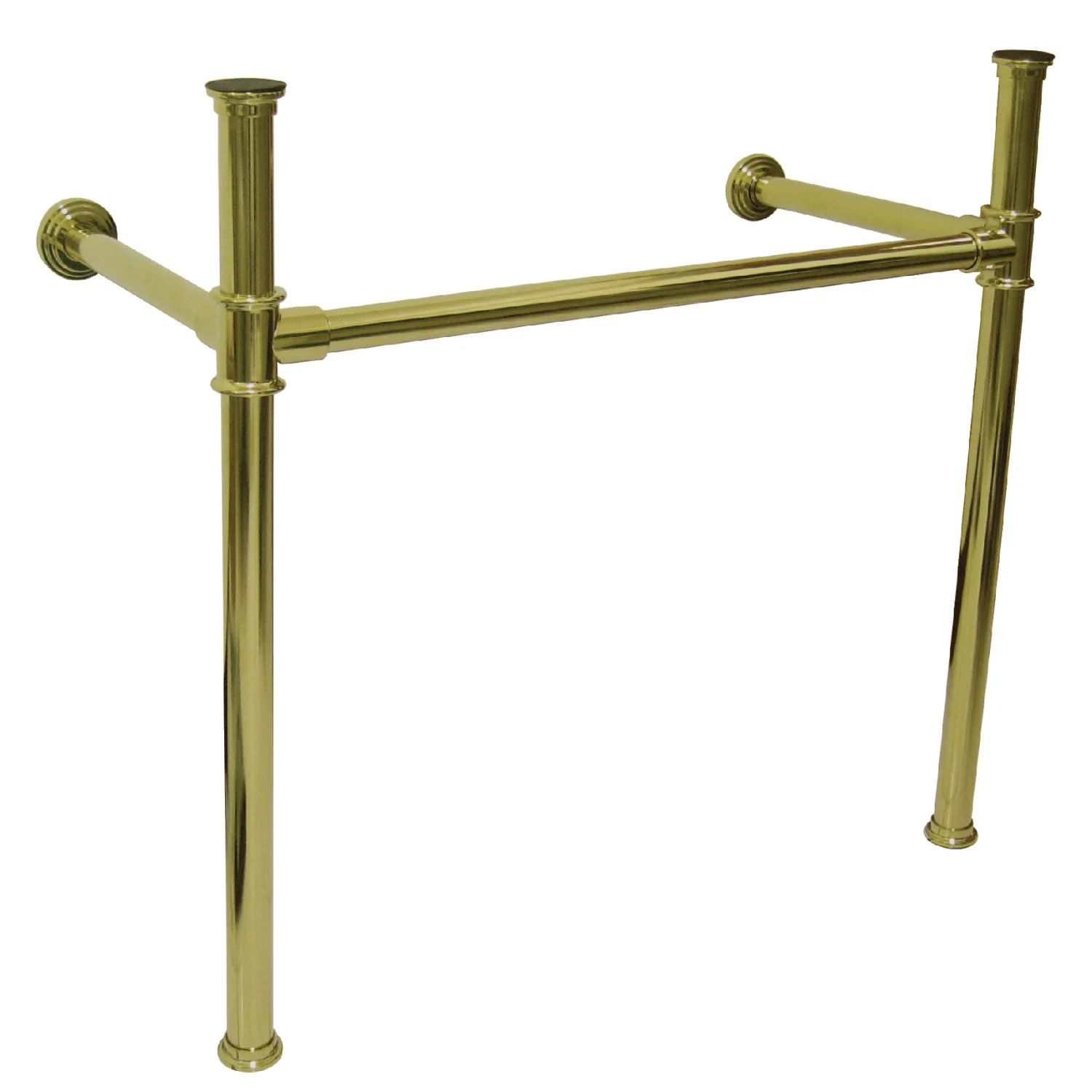 Kingston Tulare VPB13682 - Fauceture Stainless Steel Console Sink Legs, Polished Brass - Image 2