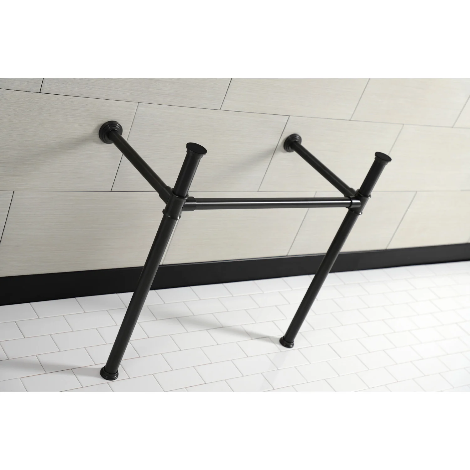 Kingston Tulare VPB13685 - Fauceture Stainless Steel Console Sink Legs, Oil Rubbed Bronze - Image 4