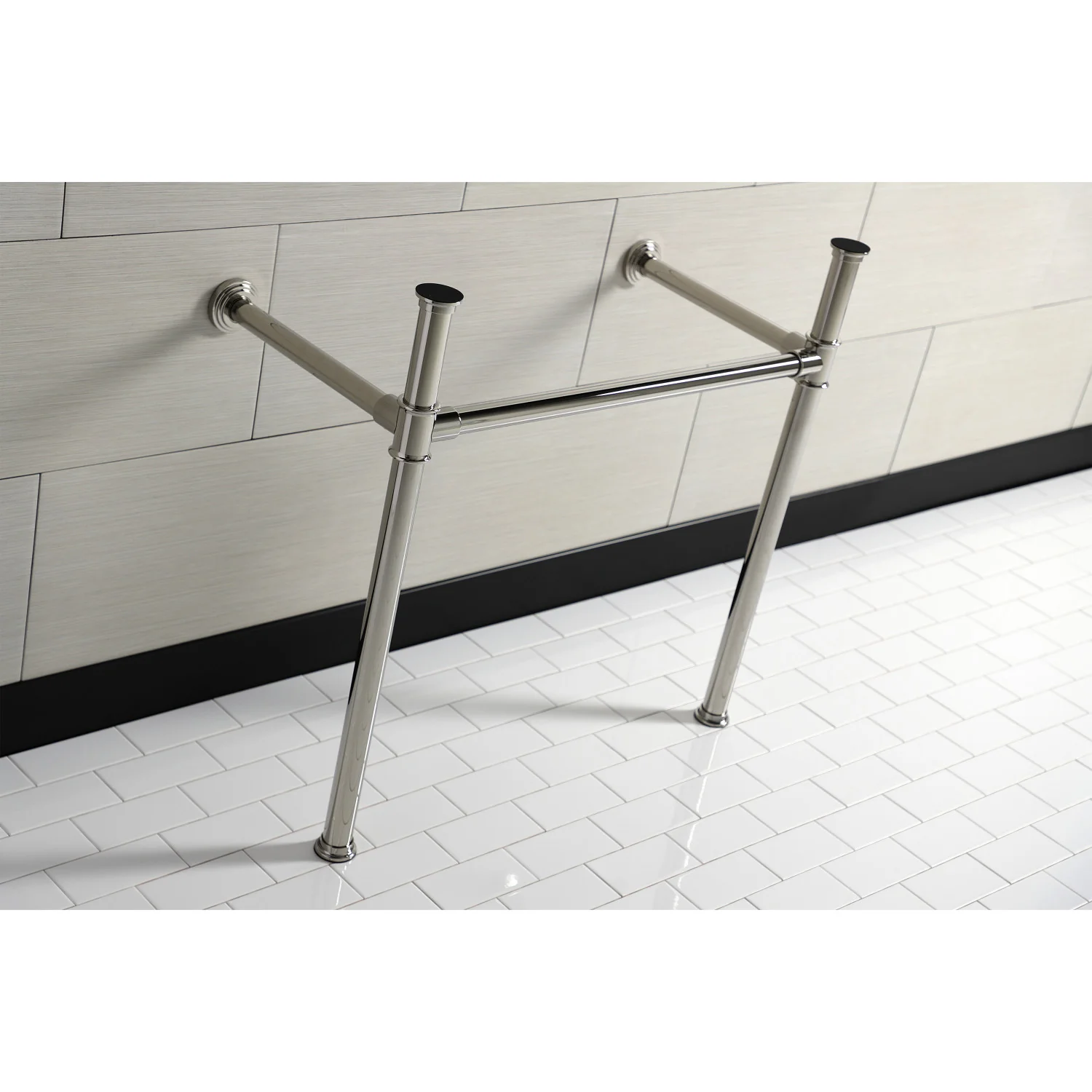 Kingston Tulare VPB13686 - Fauceture Stainless Steel Console Sink Legs, Polished Nickel