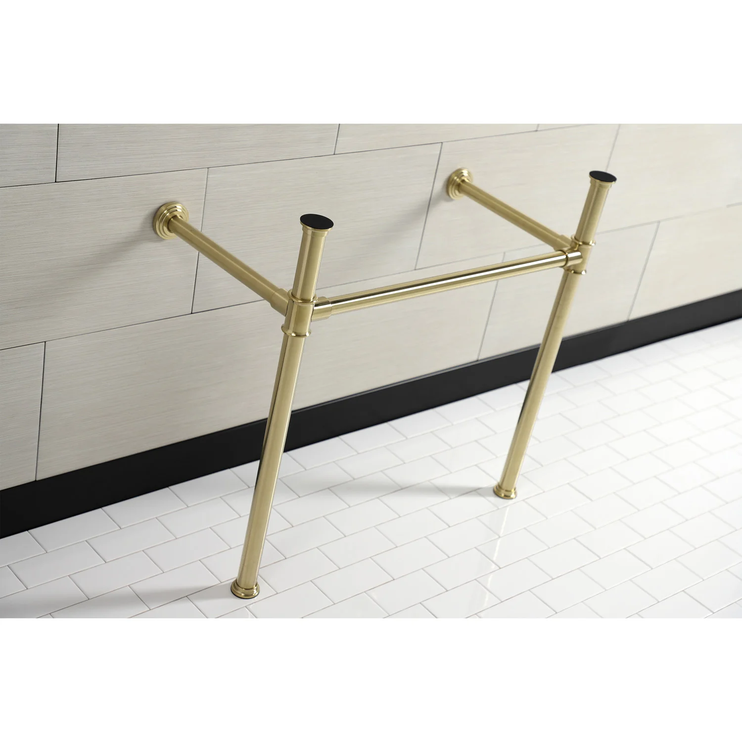 Kingston Tulare VPB13687 - Fauceture Stainless Steel Console Sink Legs, Brushed Brass