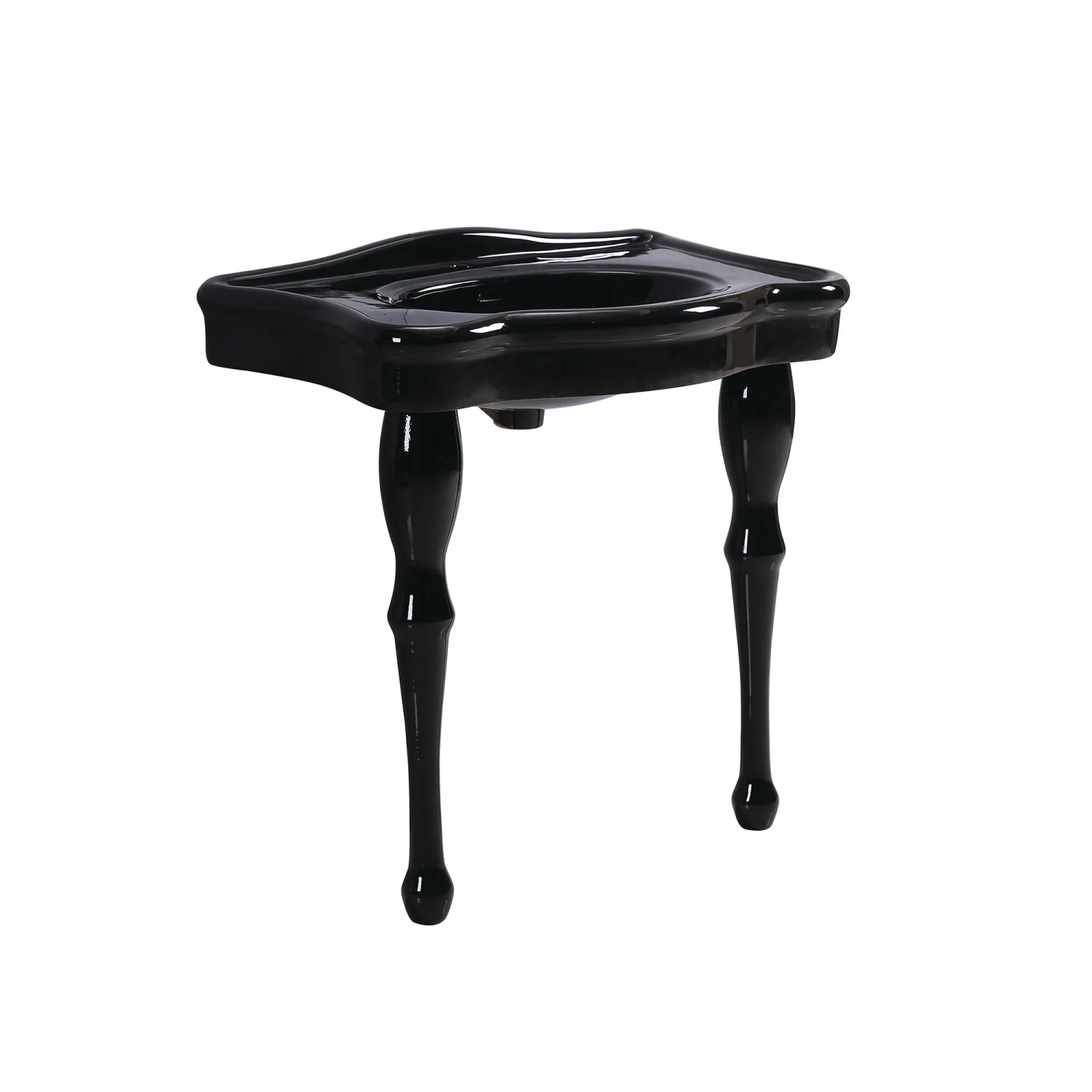 Kingston Heirloom VPB5321K - Imperial 32-Inch Ceramic Console Sink with Ceramic Legs (1-Hole), Black