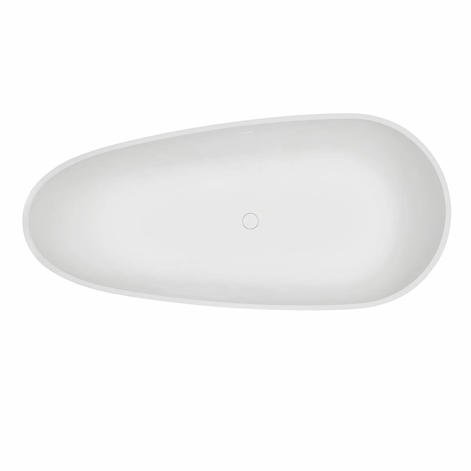 Kingston Sona VRTOV713422 - Arcticstone 72-Inch Solid Surface Egg Shaped Double Ended Freestanding Tub with Drain, Glossy White/Matte White - Image 11