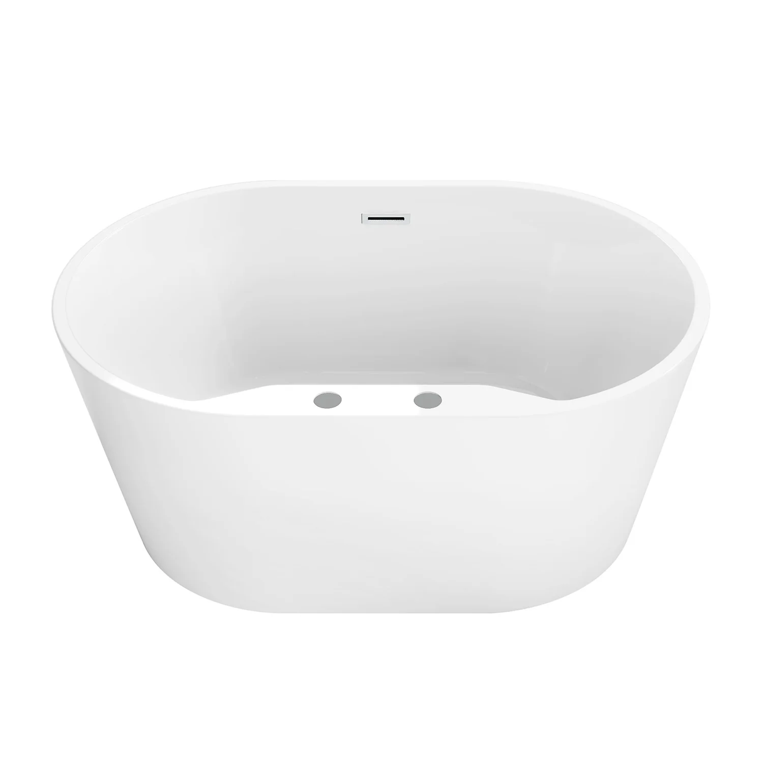 Kingston Sona VT7DE513423 - Aqua Eden 51-Inch Acrylic Oval Double Ended Freestanding Tub with Drain, Glossy White - Image 5