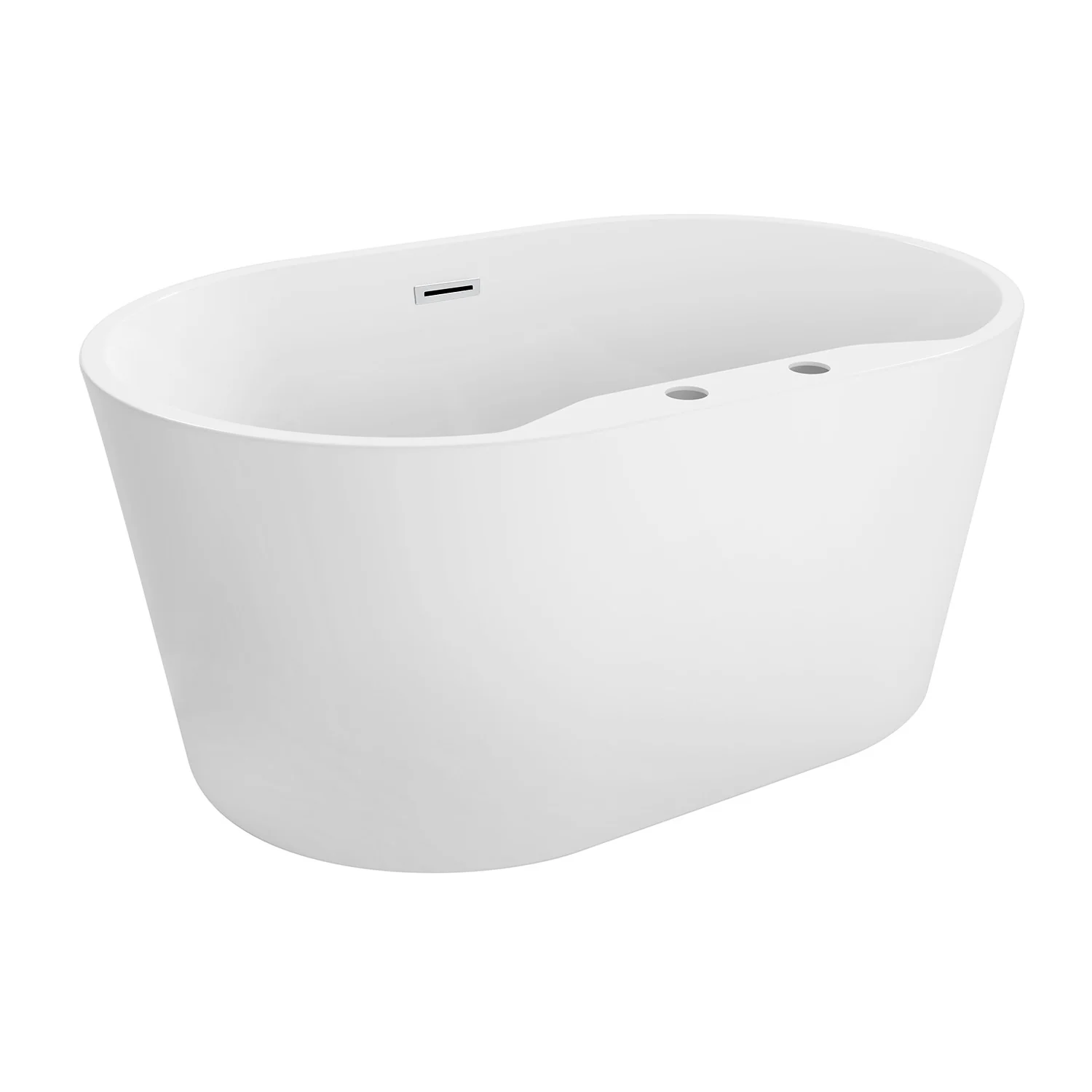Kingston Sona VT7DE513423 - Aqua Eden 51-Inch Acrylic Oval Double Ended Freestanding Tub with Drain, Glossy White - Image 6